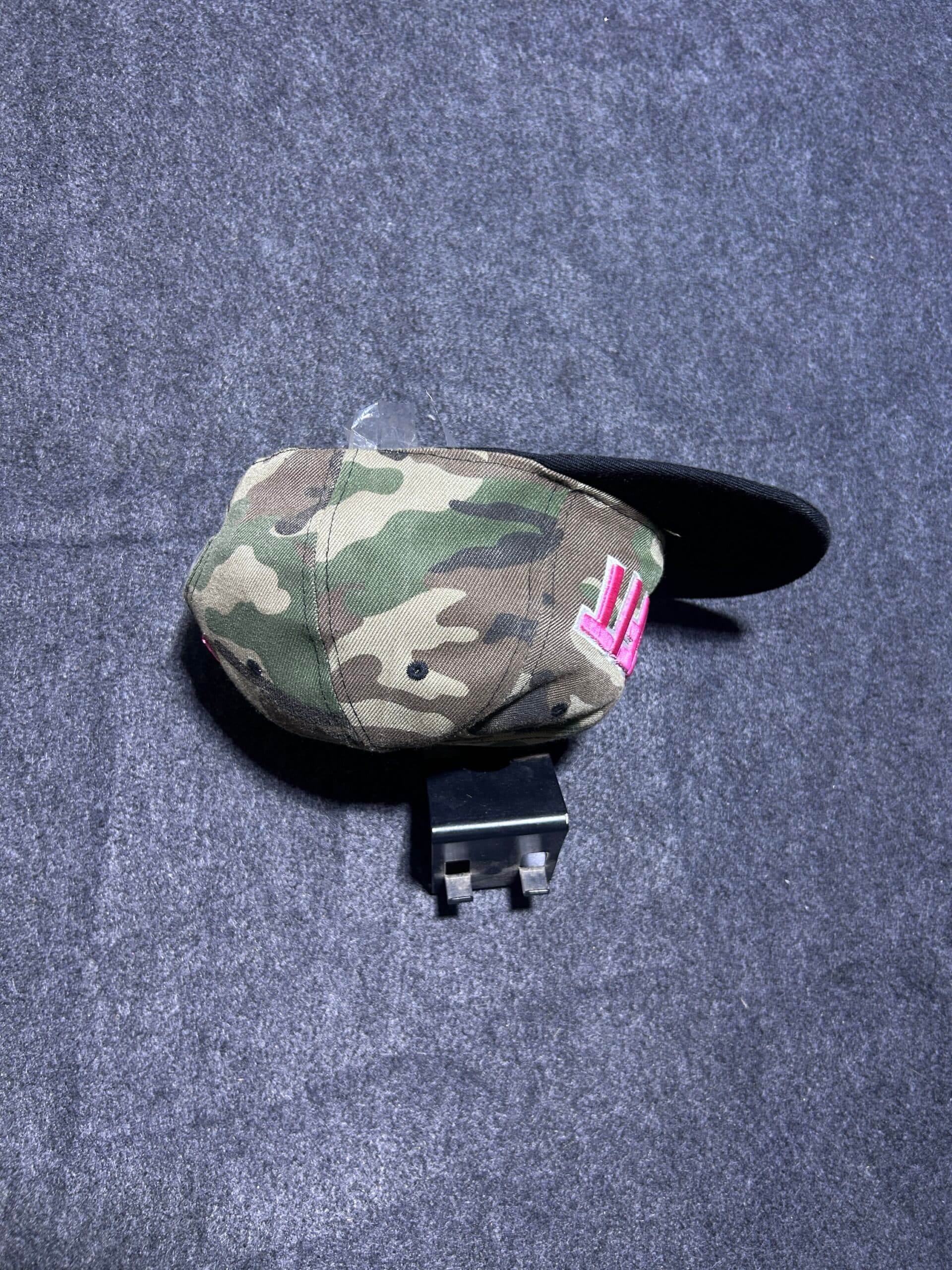 Trukfit Camo Snapback Cap | Pink Logo | Streetwear Flat Brim Hat thrift clothing India close-up