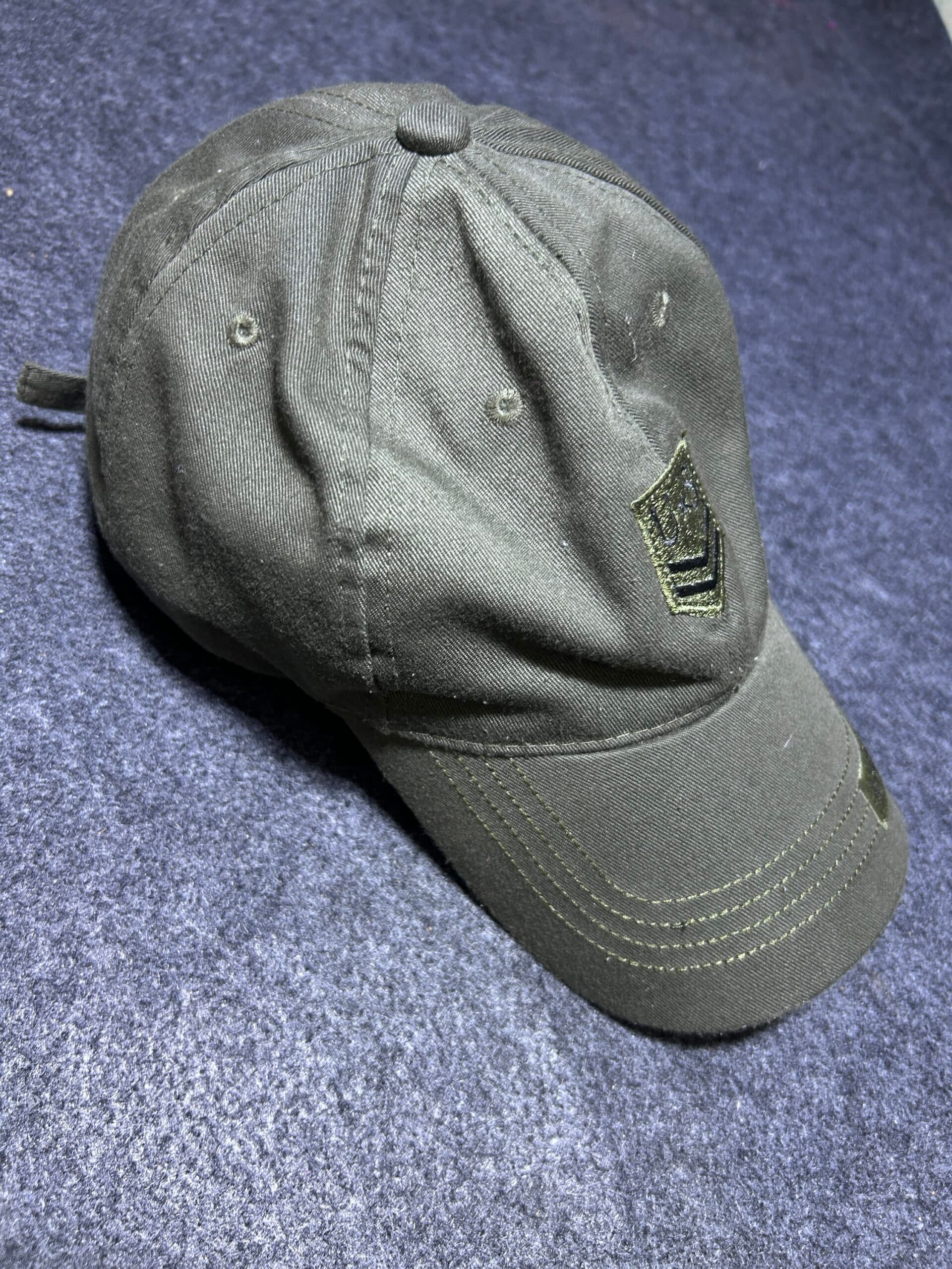 U.S. Army Military Style Olive Green Cap | Embroidered Logo Adjustable Hat thrift clothing India detail view