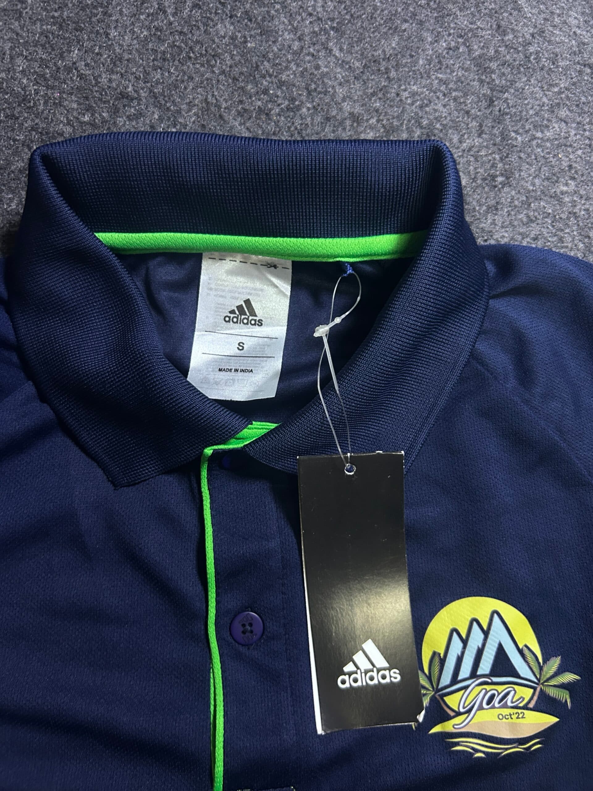 Adidas thrift polo shirt India close-up