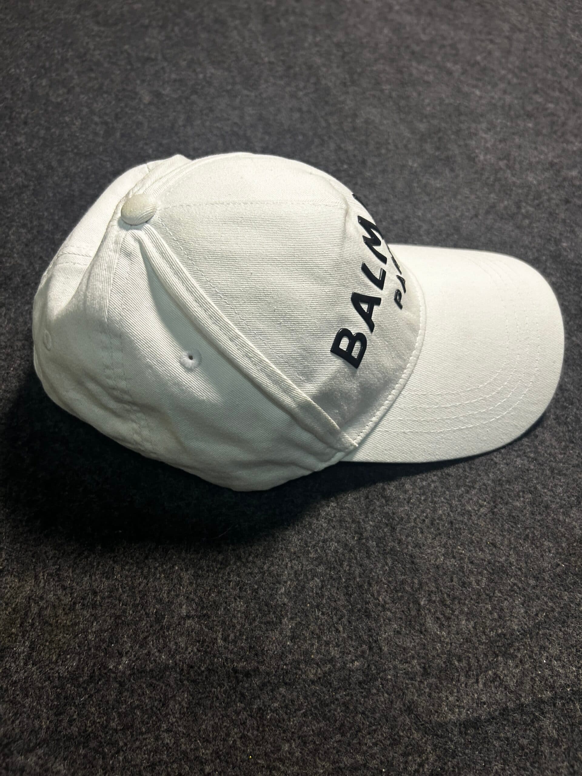 Balmain Paris Logo Cap White Free Size thrift clothing India back view