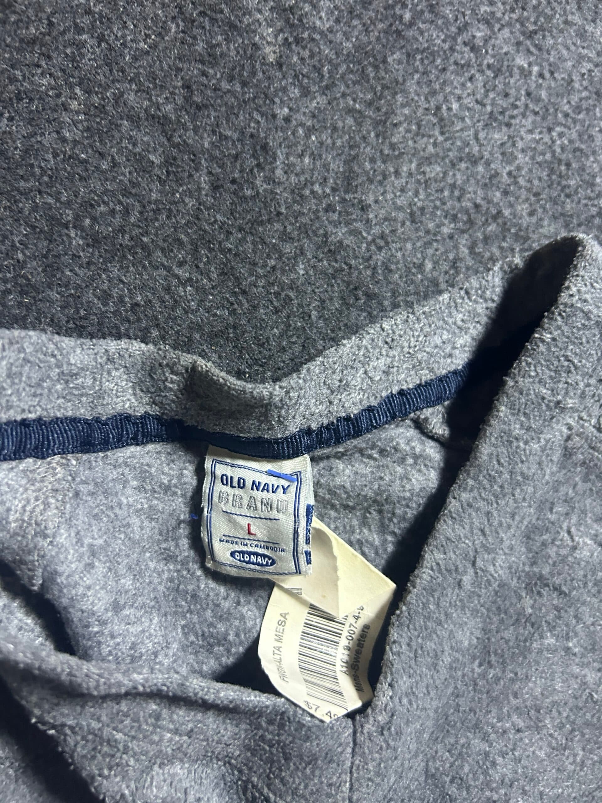 Branded thrift fleece jacket India detail view