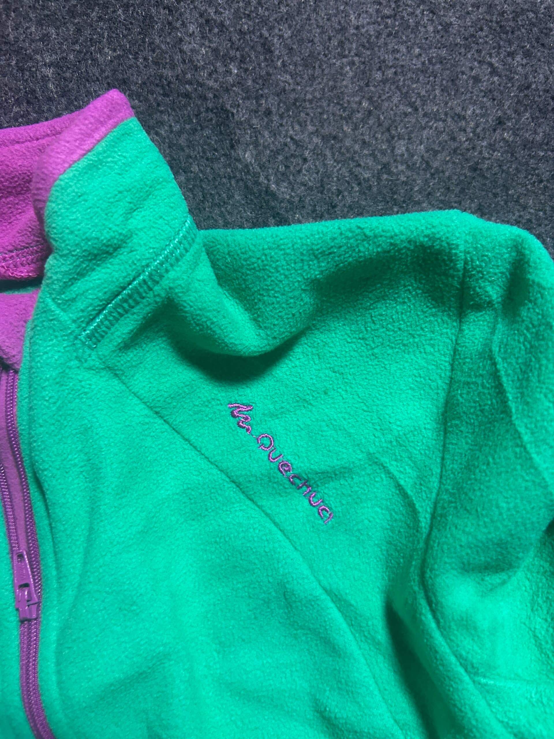 Branded thrift fleece jacket India detail view