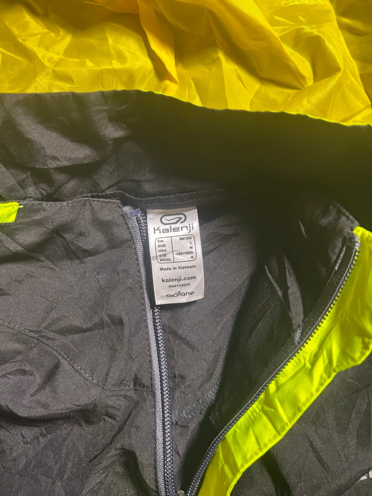Branded thrift windbreaker jacket India close-up
