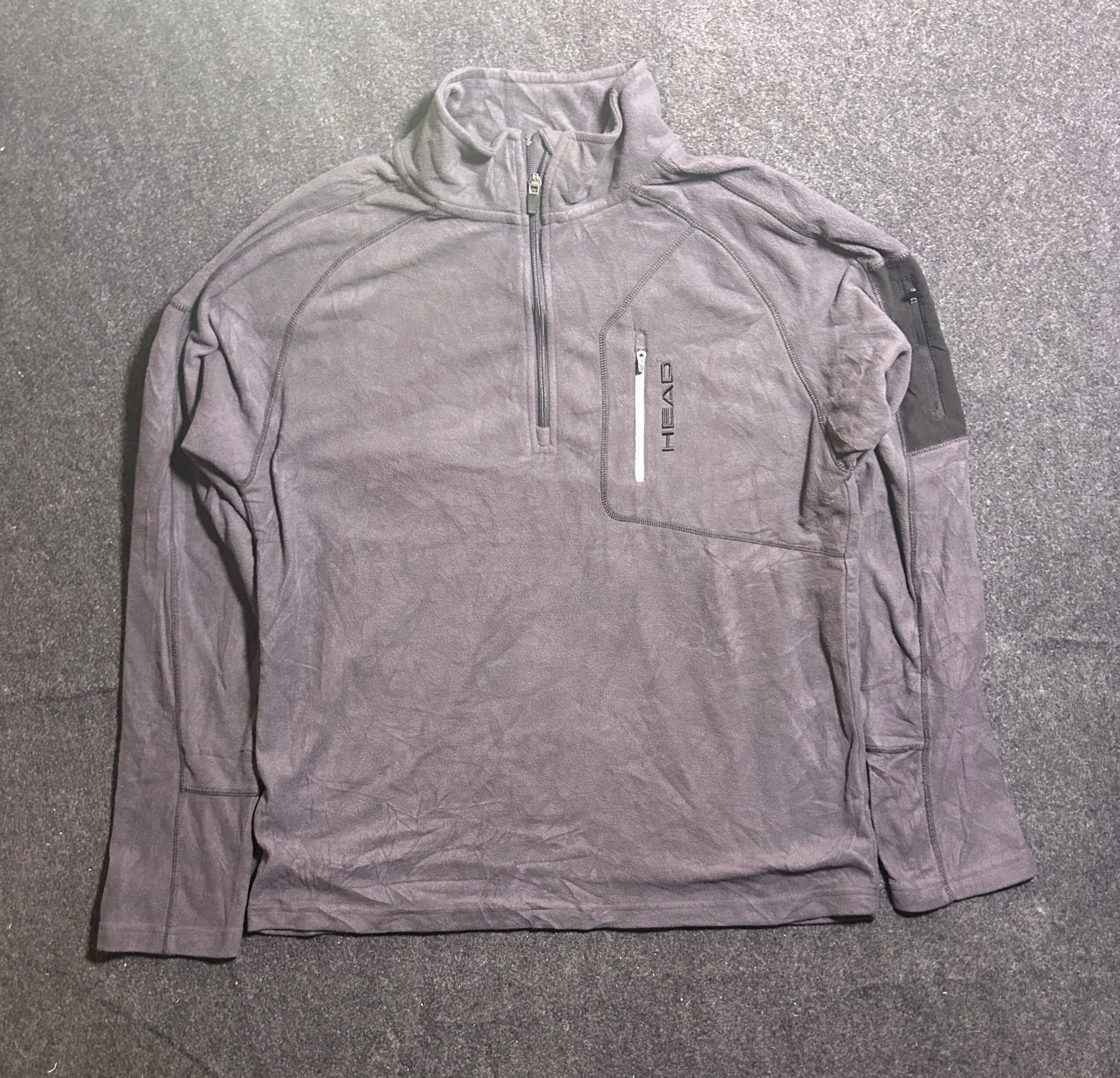 HEAD Quarter Zip Fleece Pullover Grey Performance Sweatshirt XL
