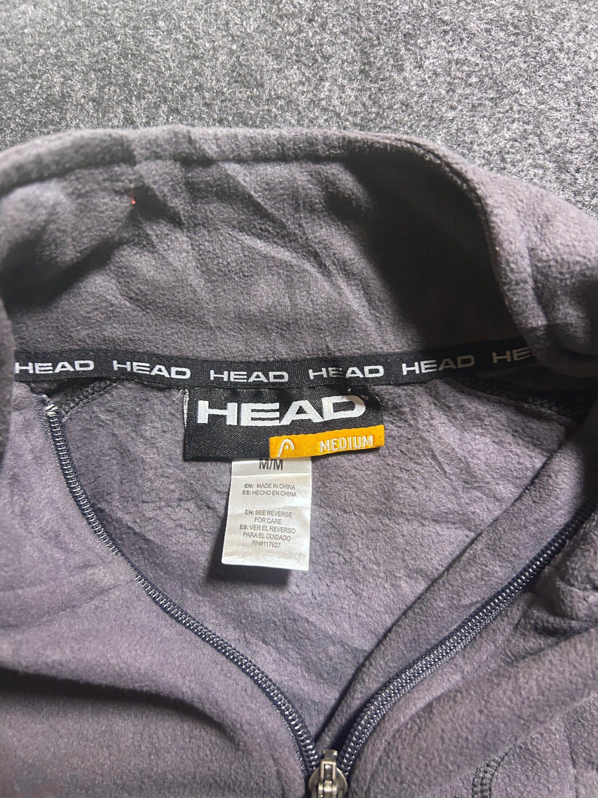Branded thrift fleece jacket India close-up