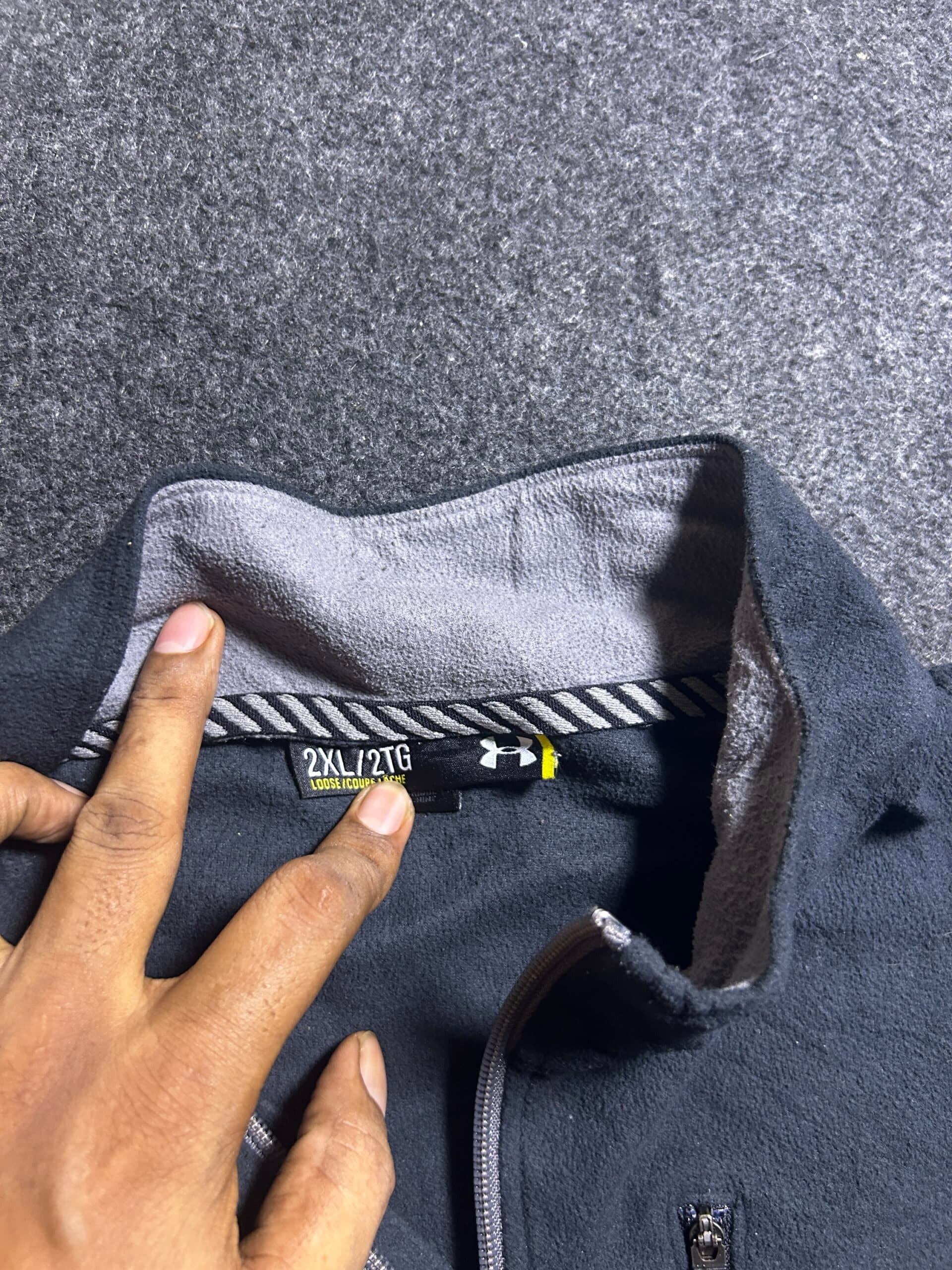 Under Armour thrift fleece jacket India close-up