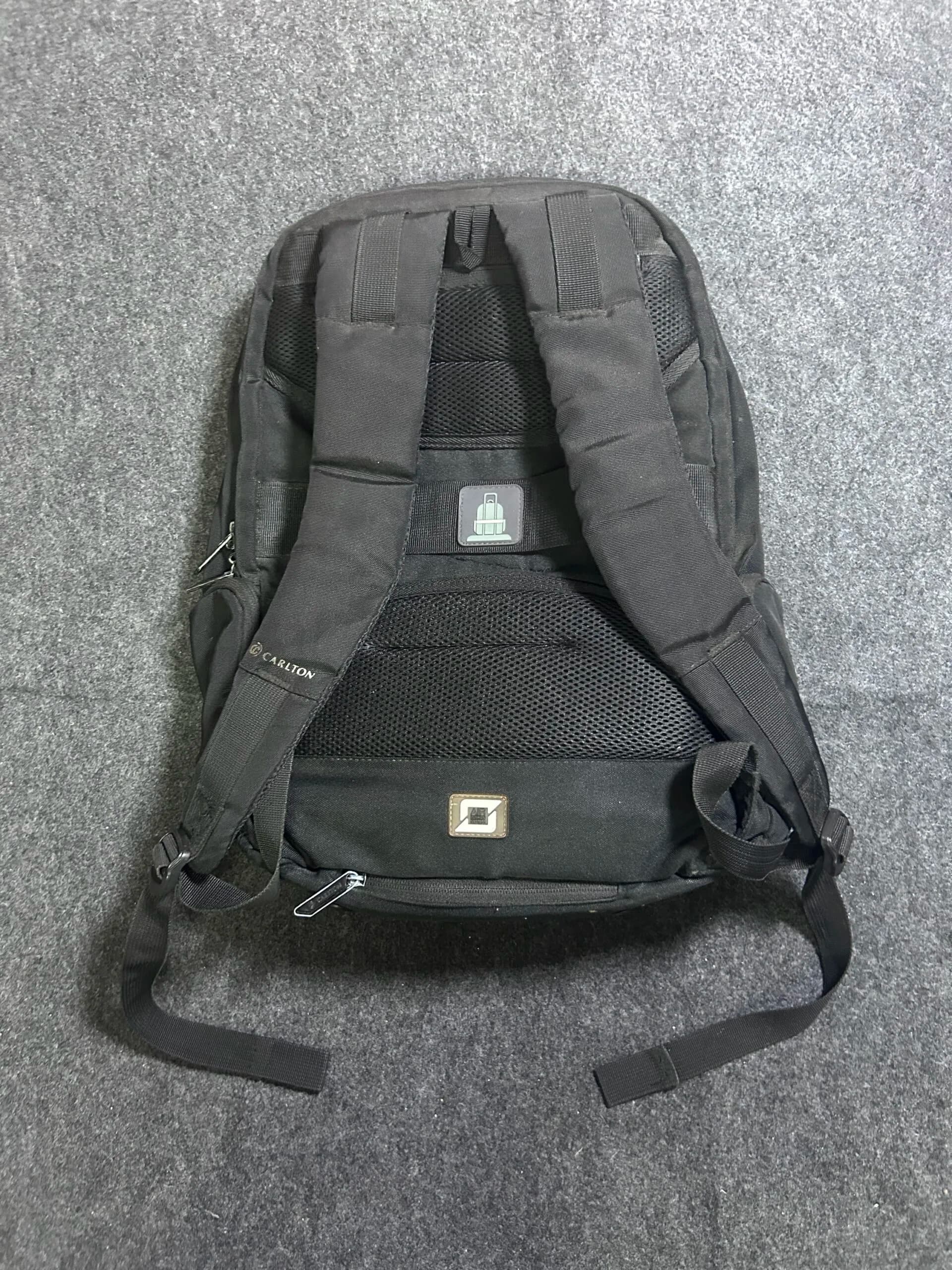 Carlton Dorset Secure Laptop Backpack Jet Black thrift clothing India back view