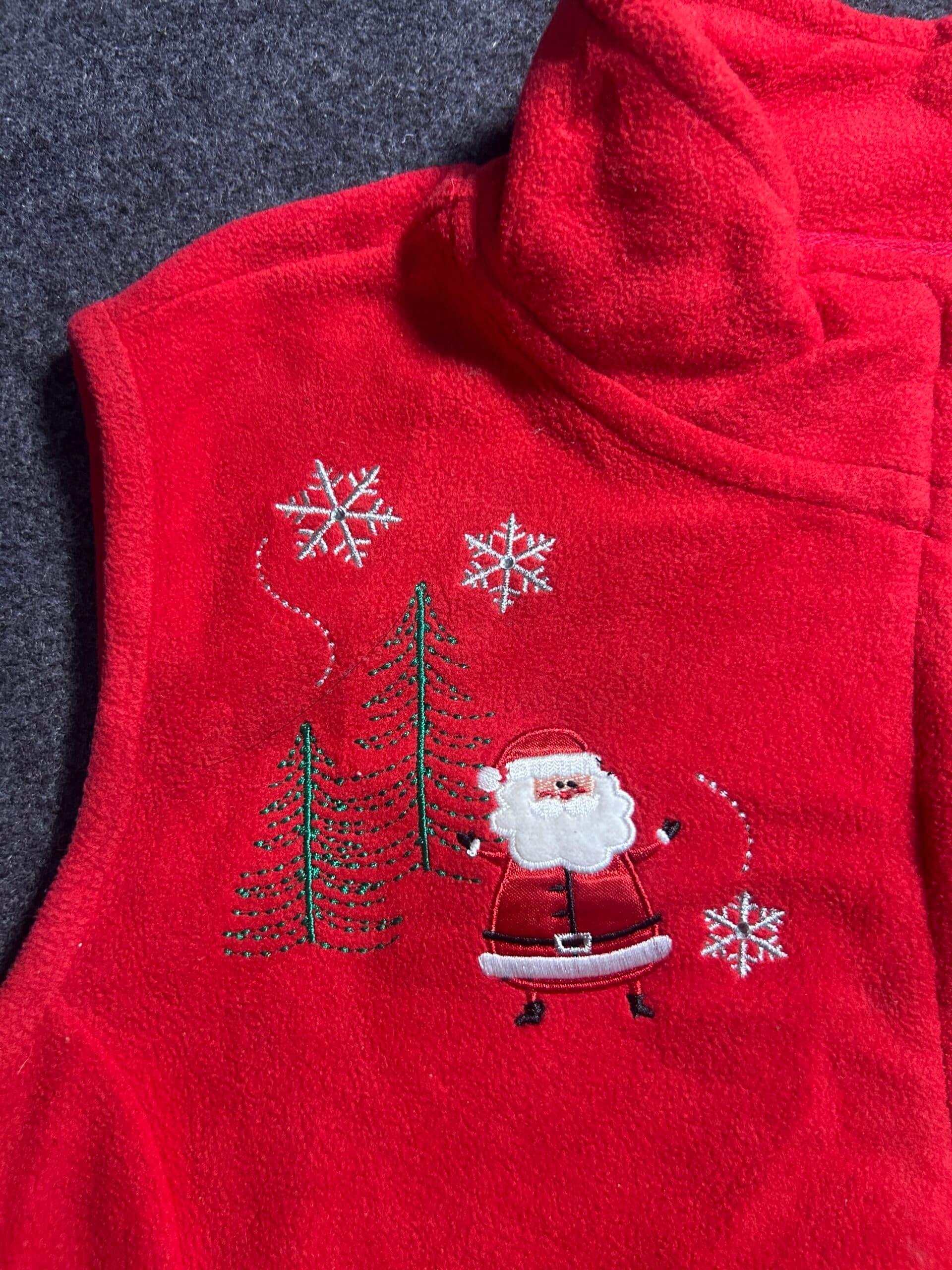 Branded thrift fleece jacket India close-up