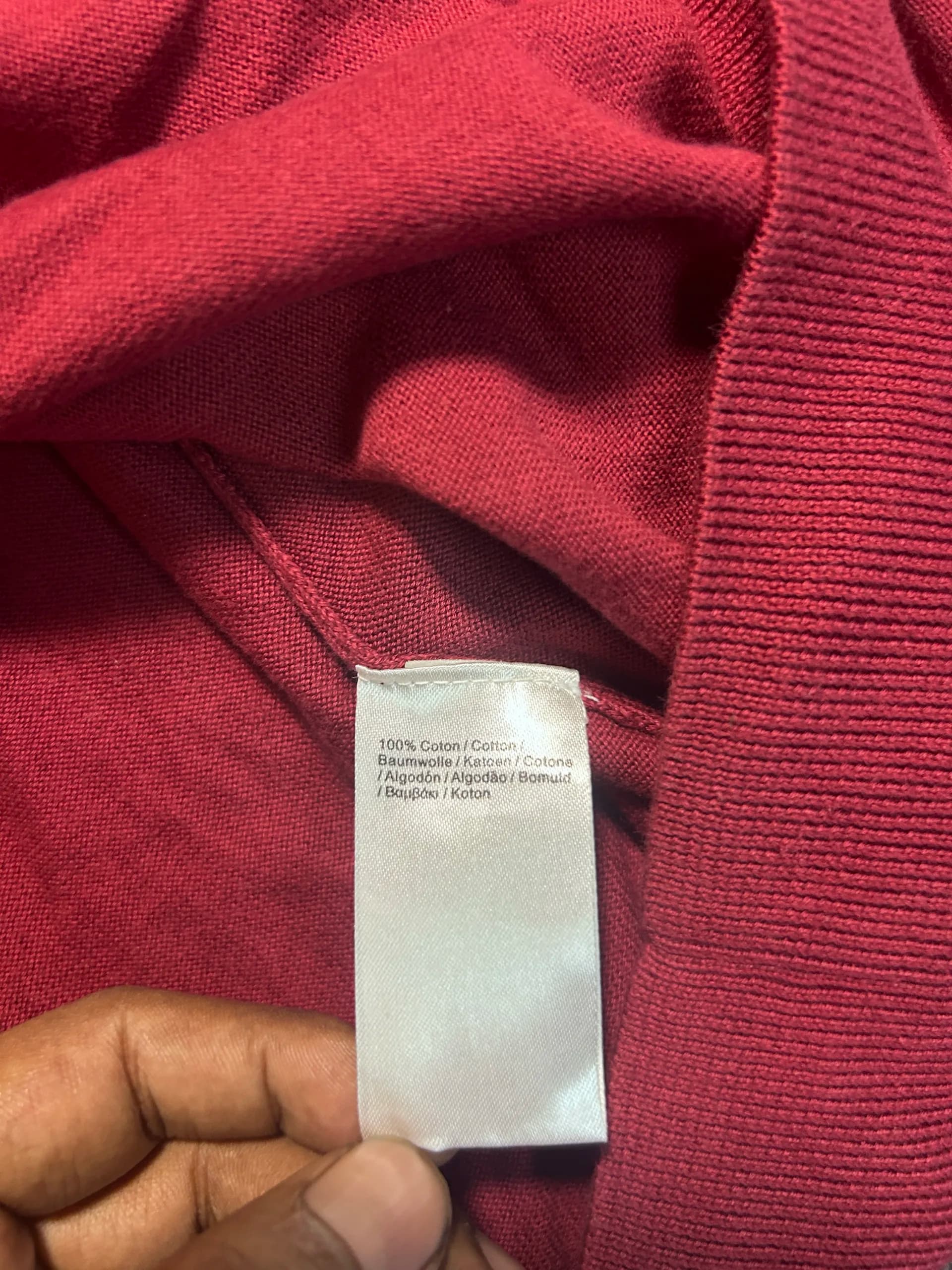 Lacoste thrift sweater India close-up