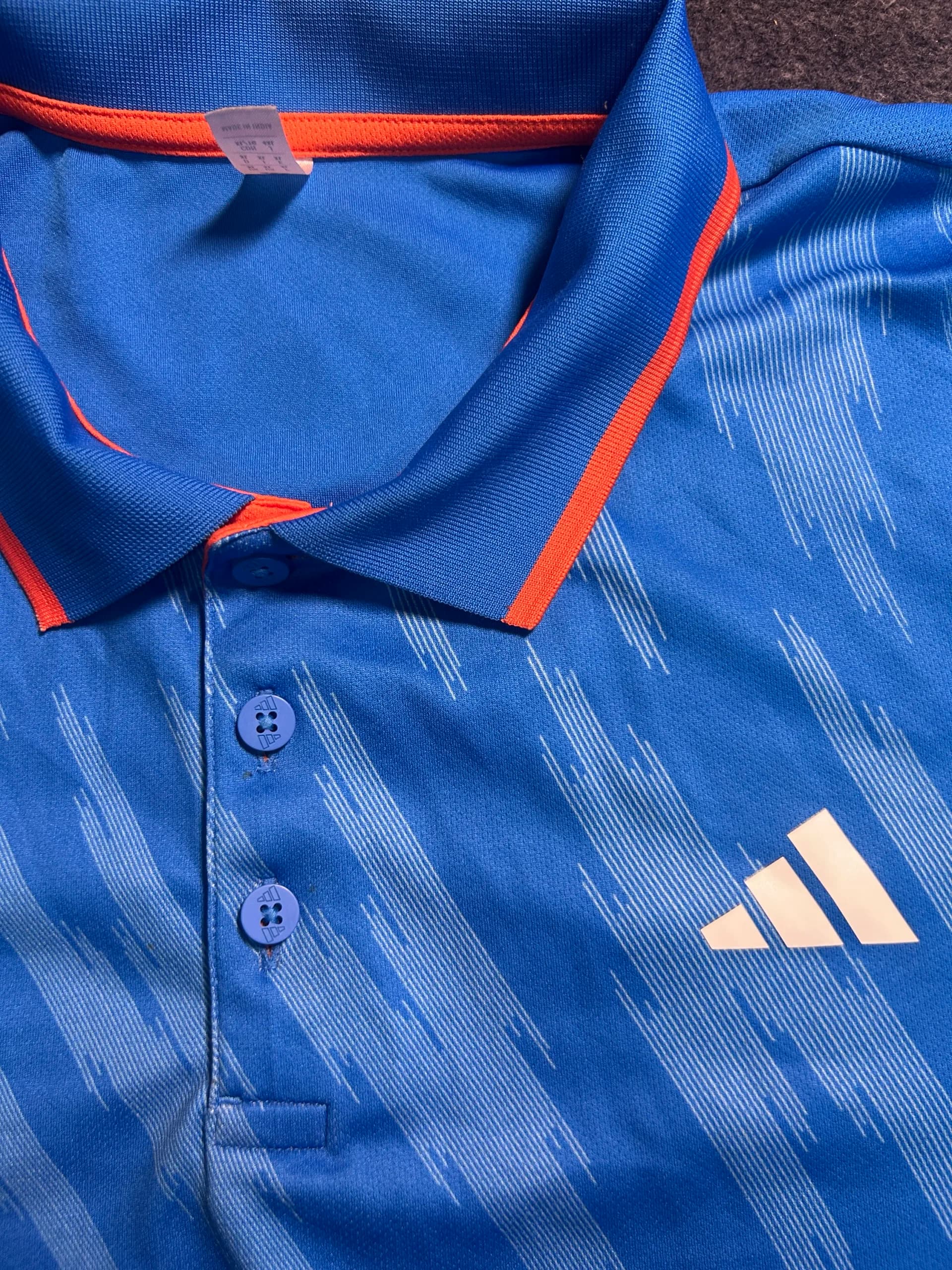 Adidas thrift polo shirt India detail view
