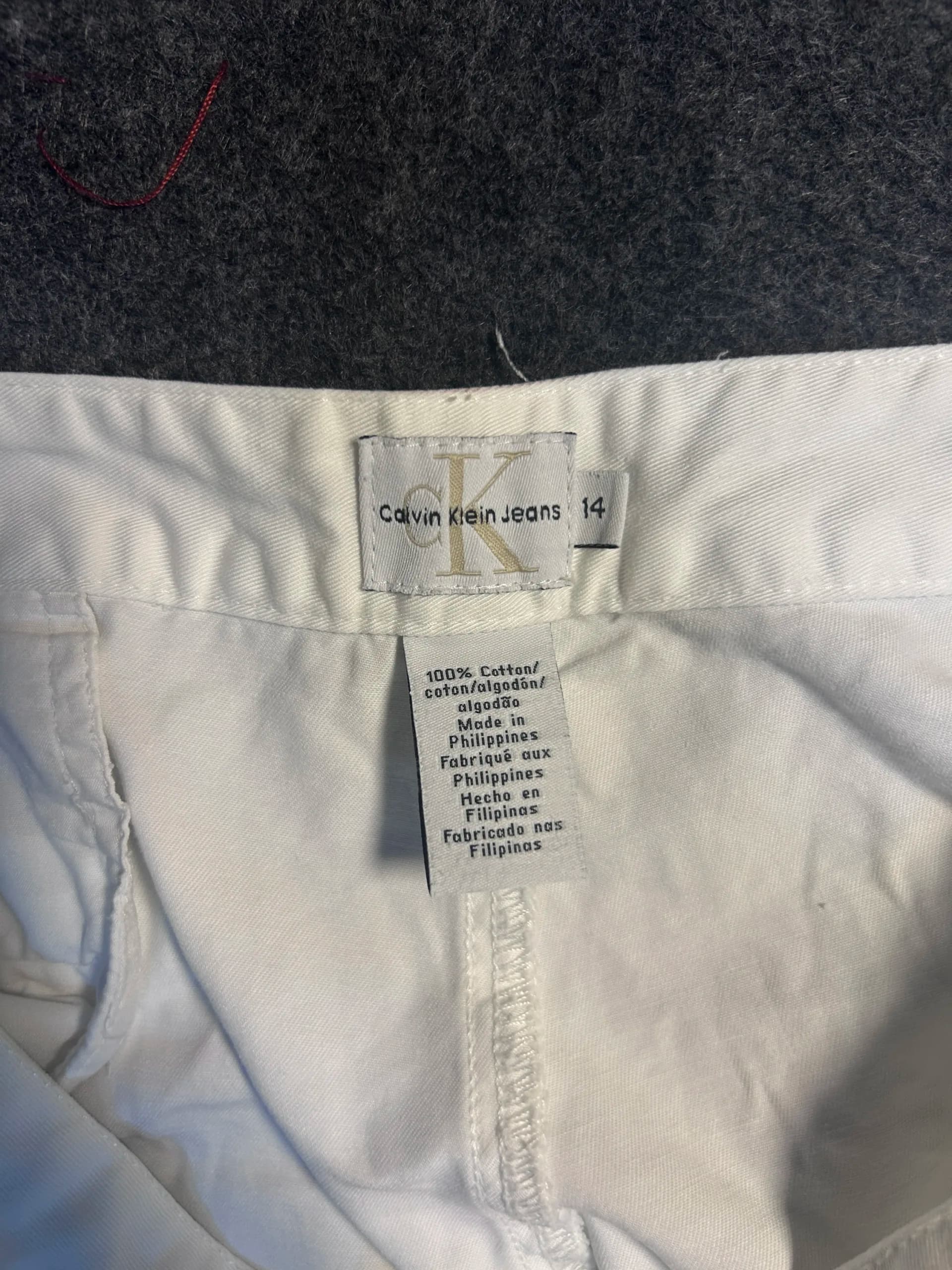 Calvin Klein thrift chinos India close-up