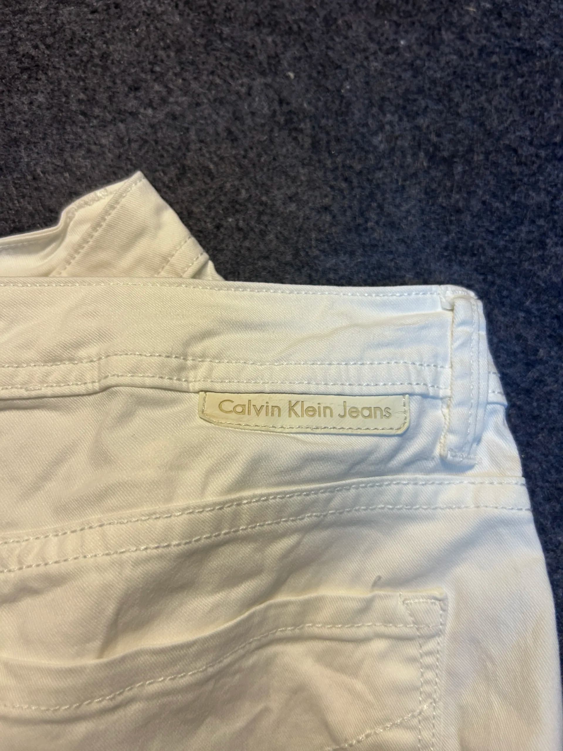 Calvin Klein thrift trousers India close-up