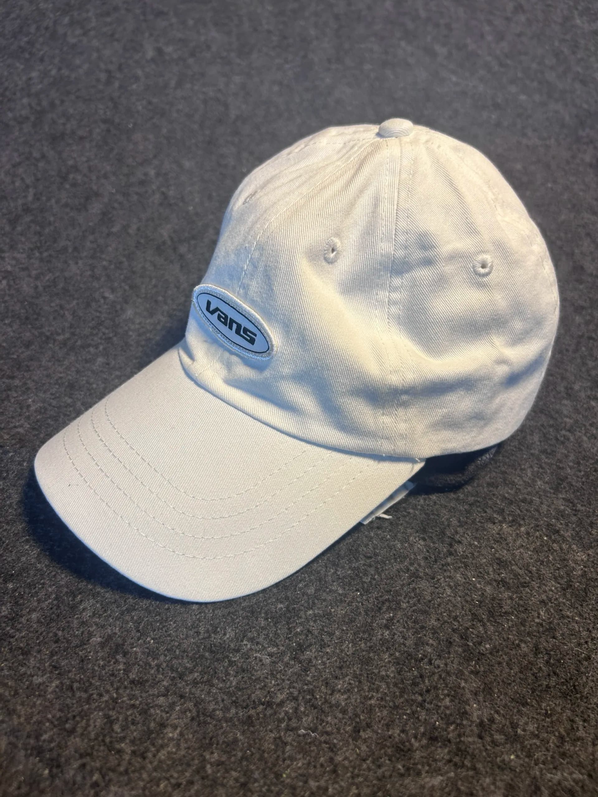 Vans White Oval Logo Strapback Cap | 100% Cotton Summer Dad Hat | One Size thrift clothing India back view