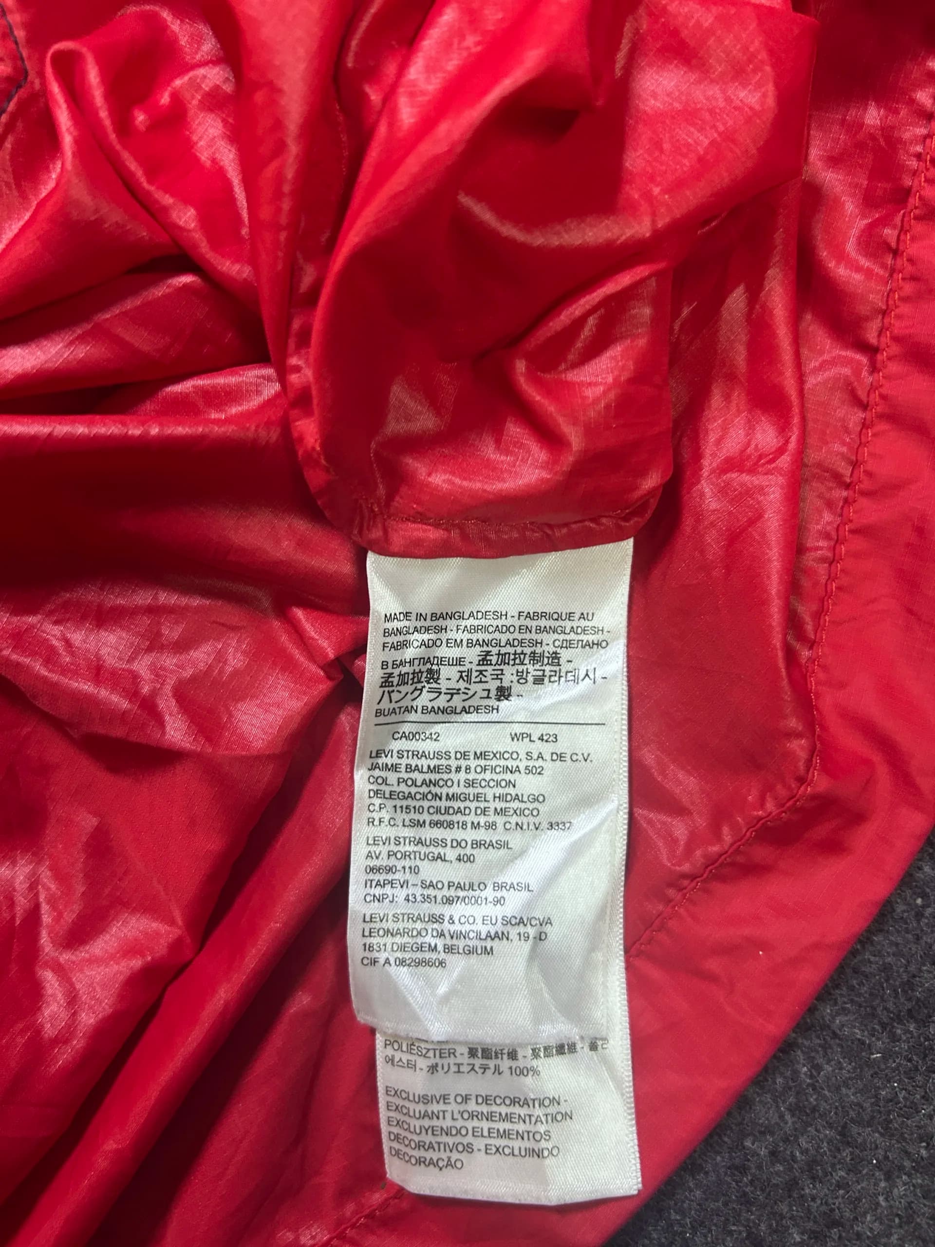 Branded thrift windbreaker jacket India close-up