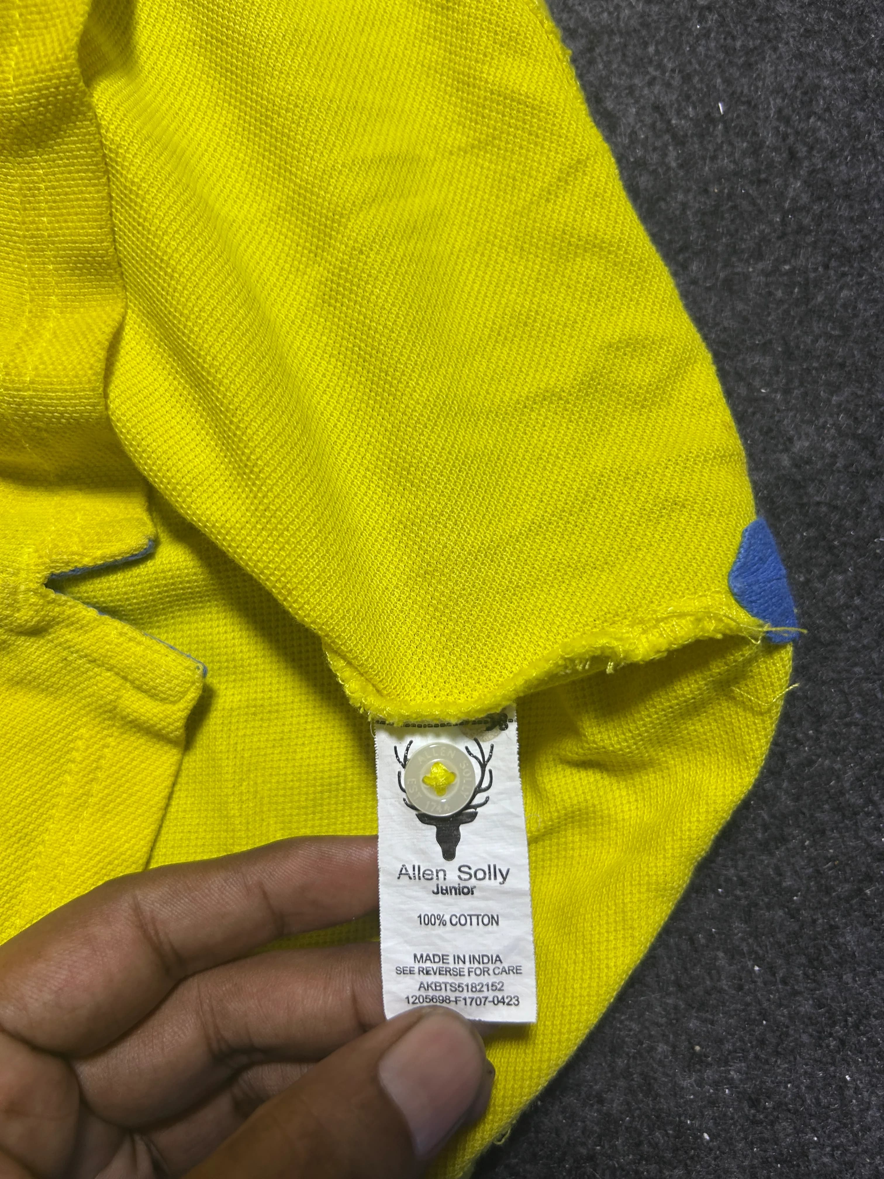 Allen Solly Junior Yellow Polo T-Shirt | 100% Cotton Piqué Polo| M