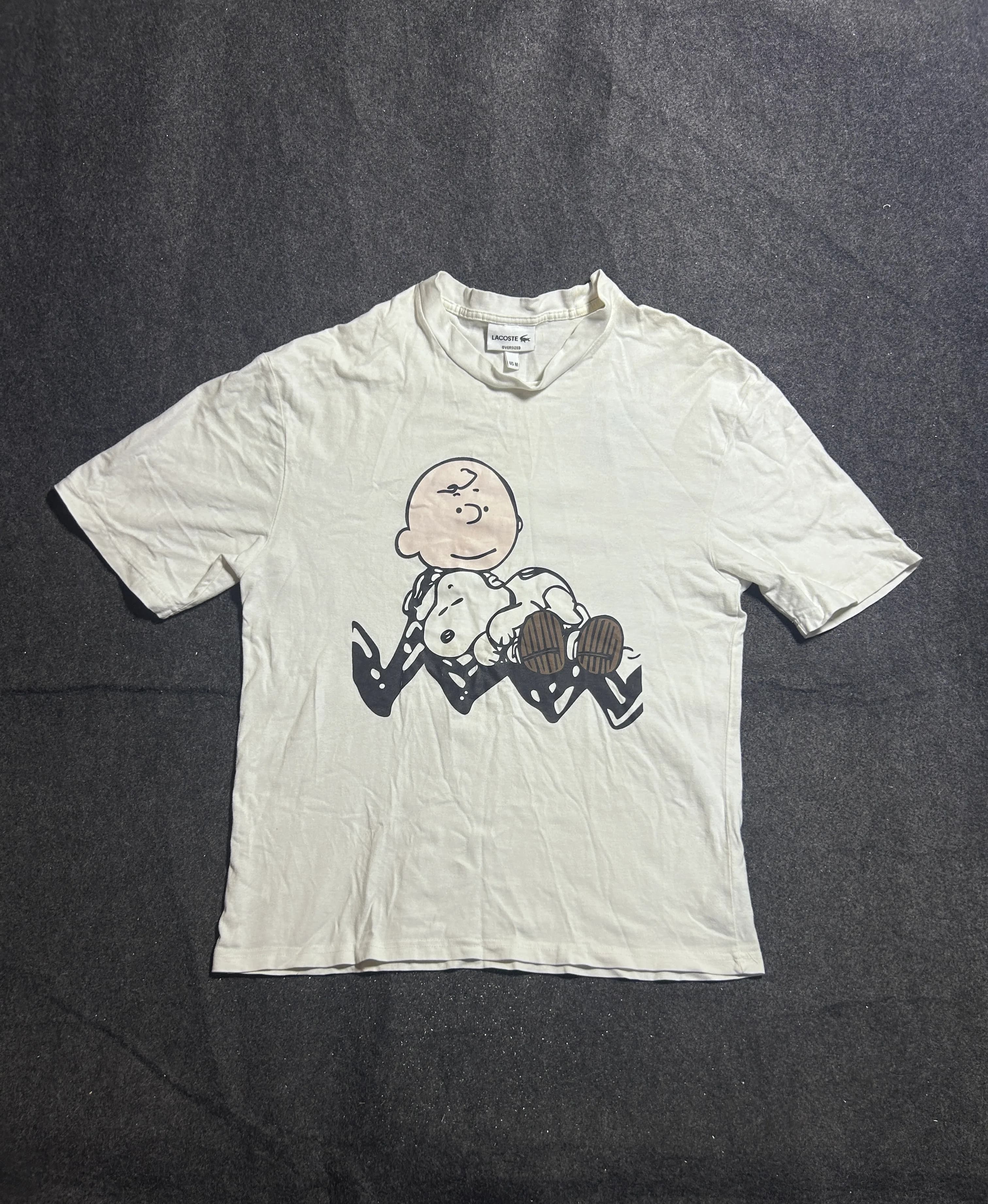 Lacoste Oversized Snoopy Graphic T-Shirt – White Cotton | M