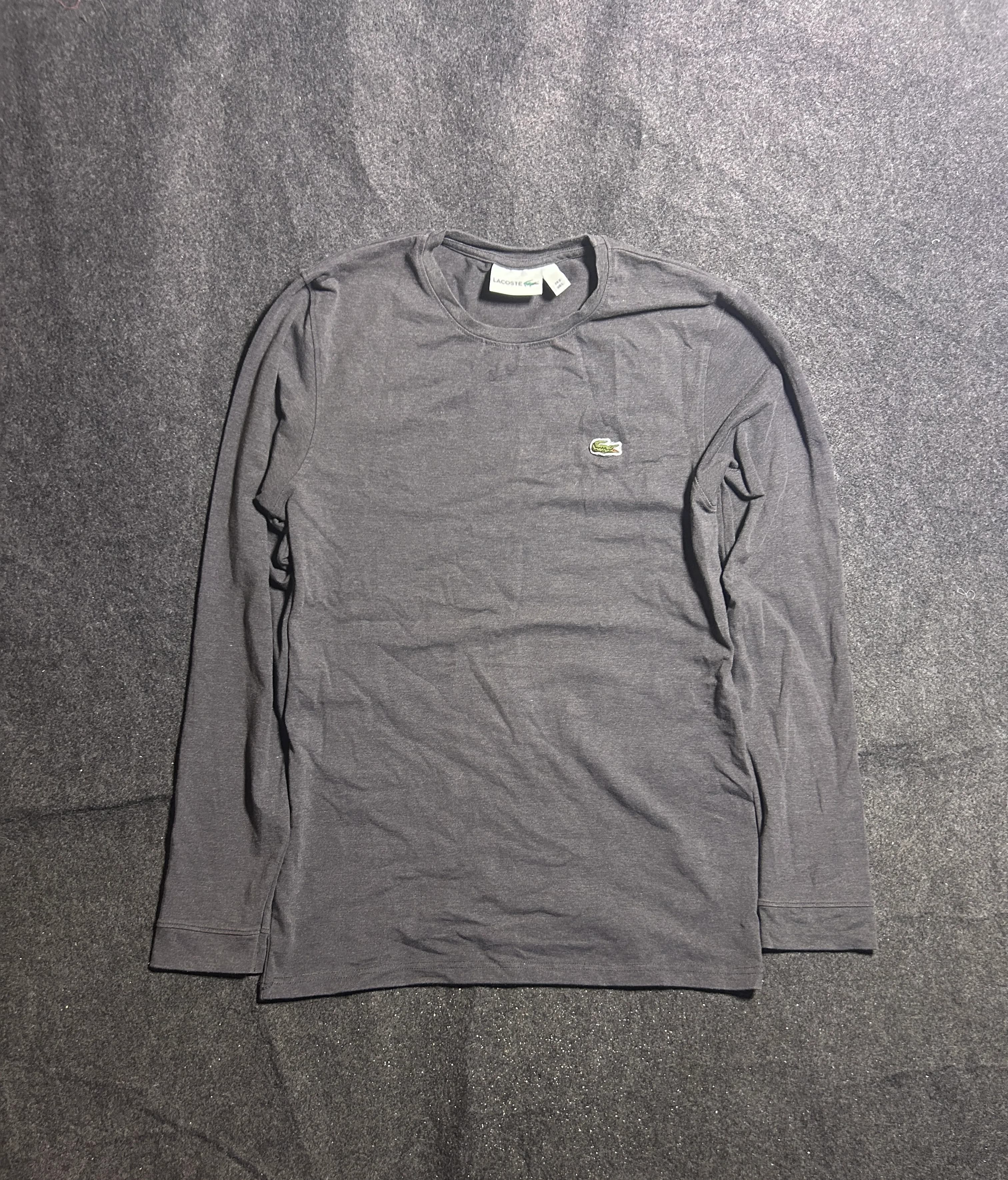 Lacoste Long Sleeve T-Shirt Charcoal | Cotton Stretch | M