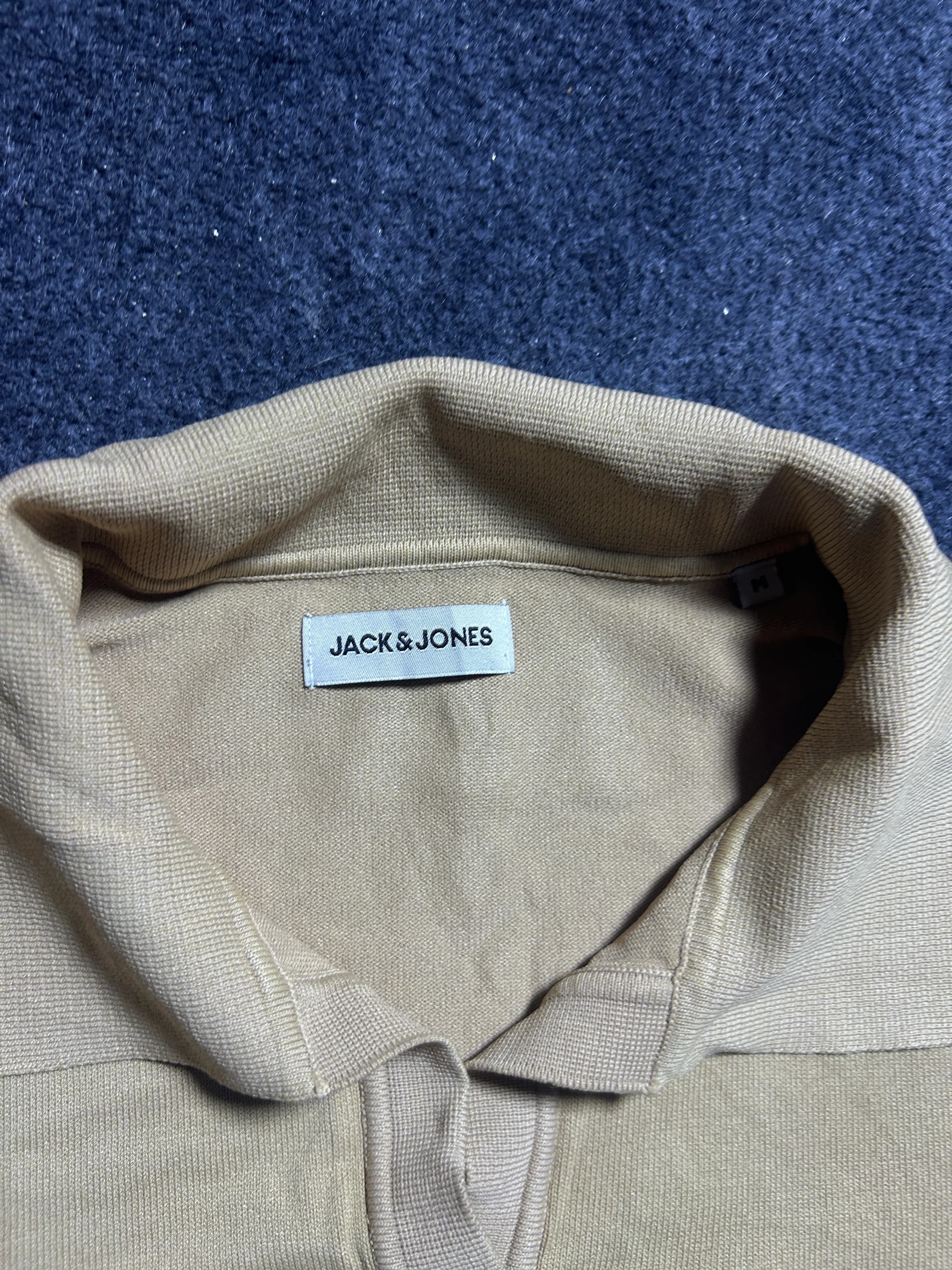 Jack & Jones Beige Polo T-Shirt – Smart Casual Stretch Fit | S