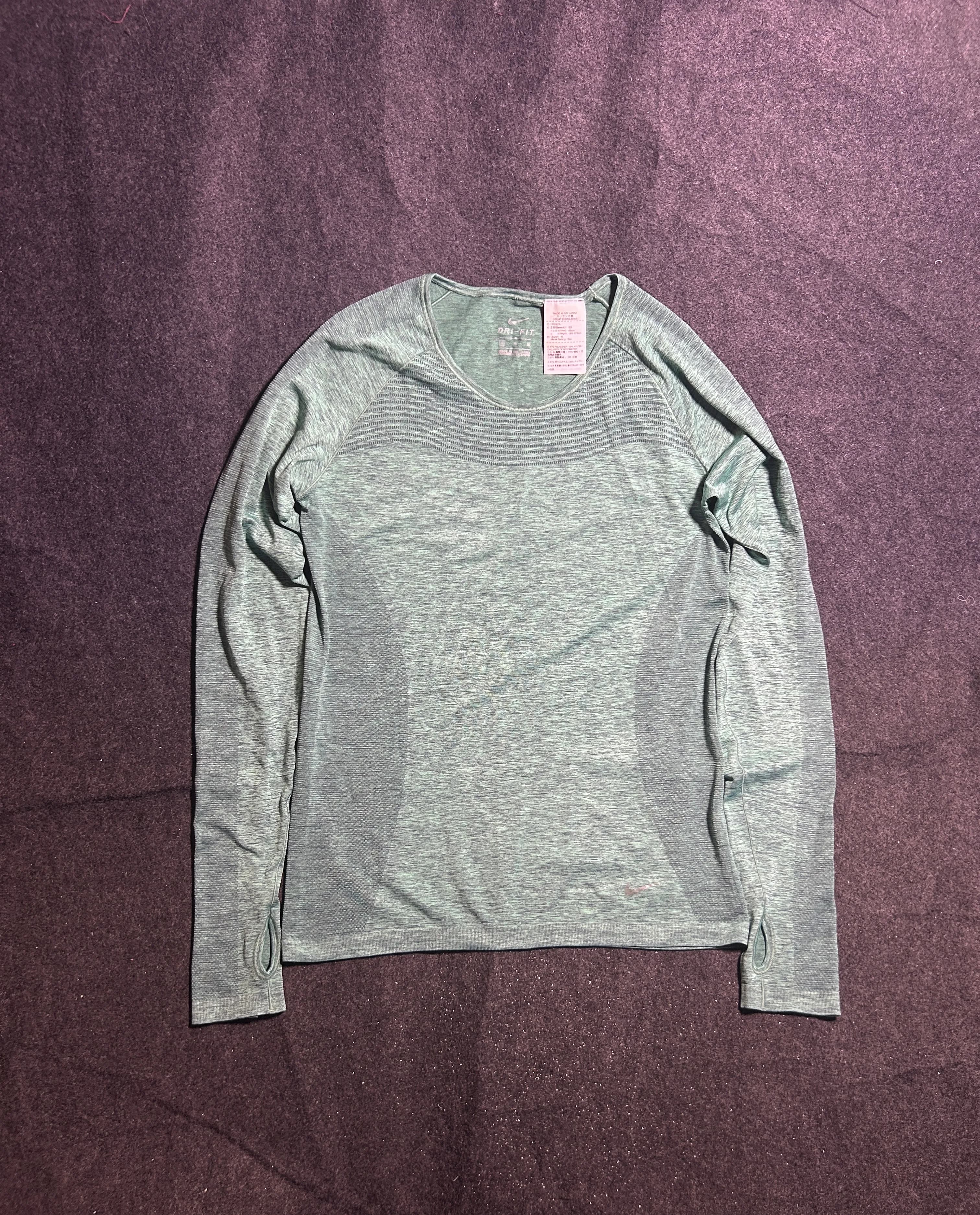 Nike Dri-FIT Long Sleeve Grey Performance Running Tshirt