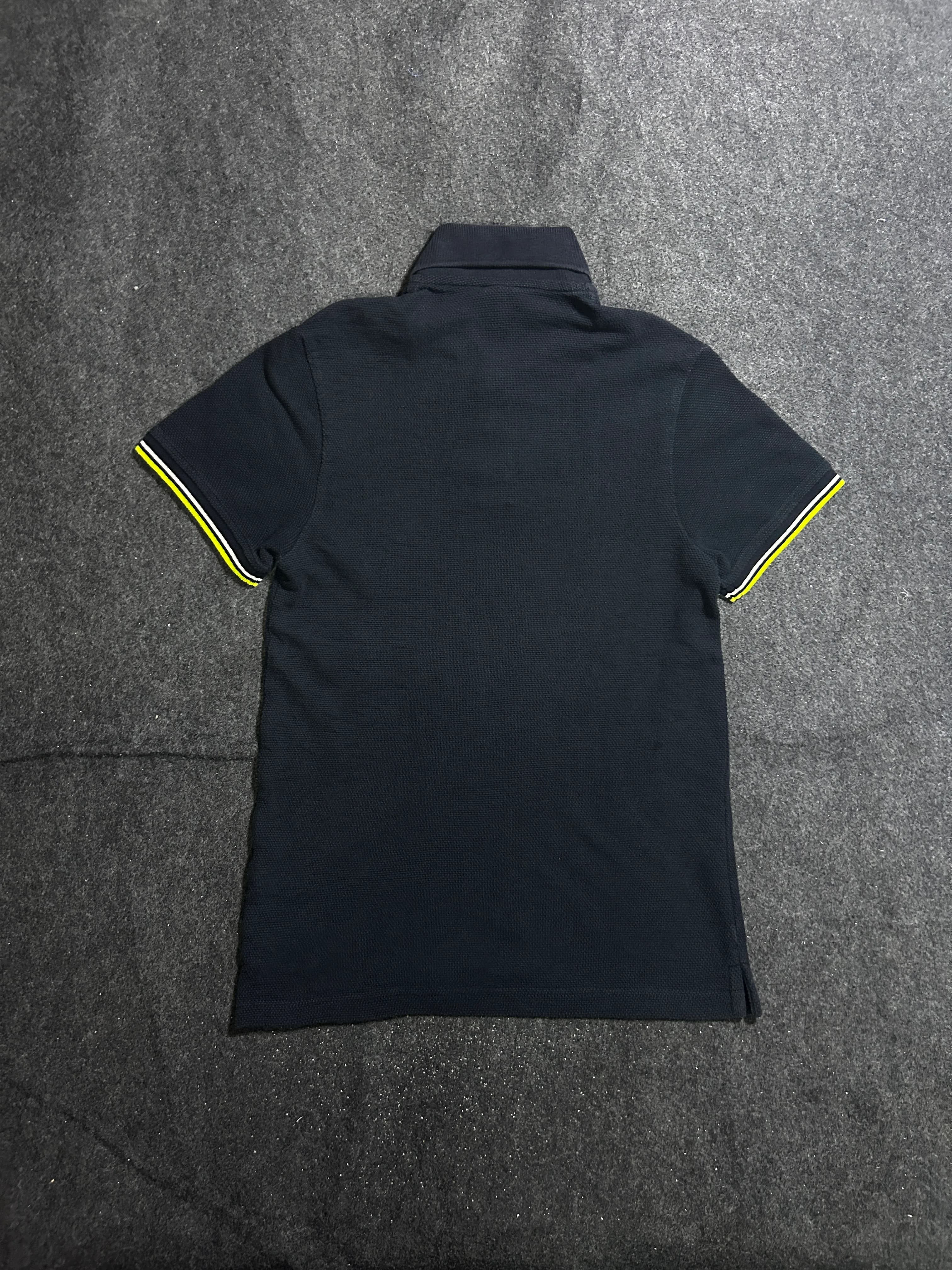 Zara Men’s Navy Blue Polo Shirt | Contrast Stripe Sleeves | S