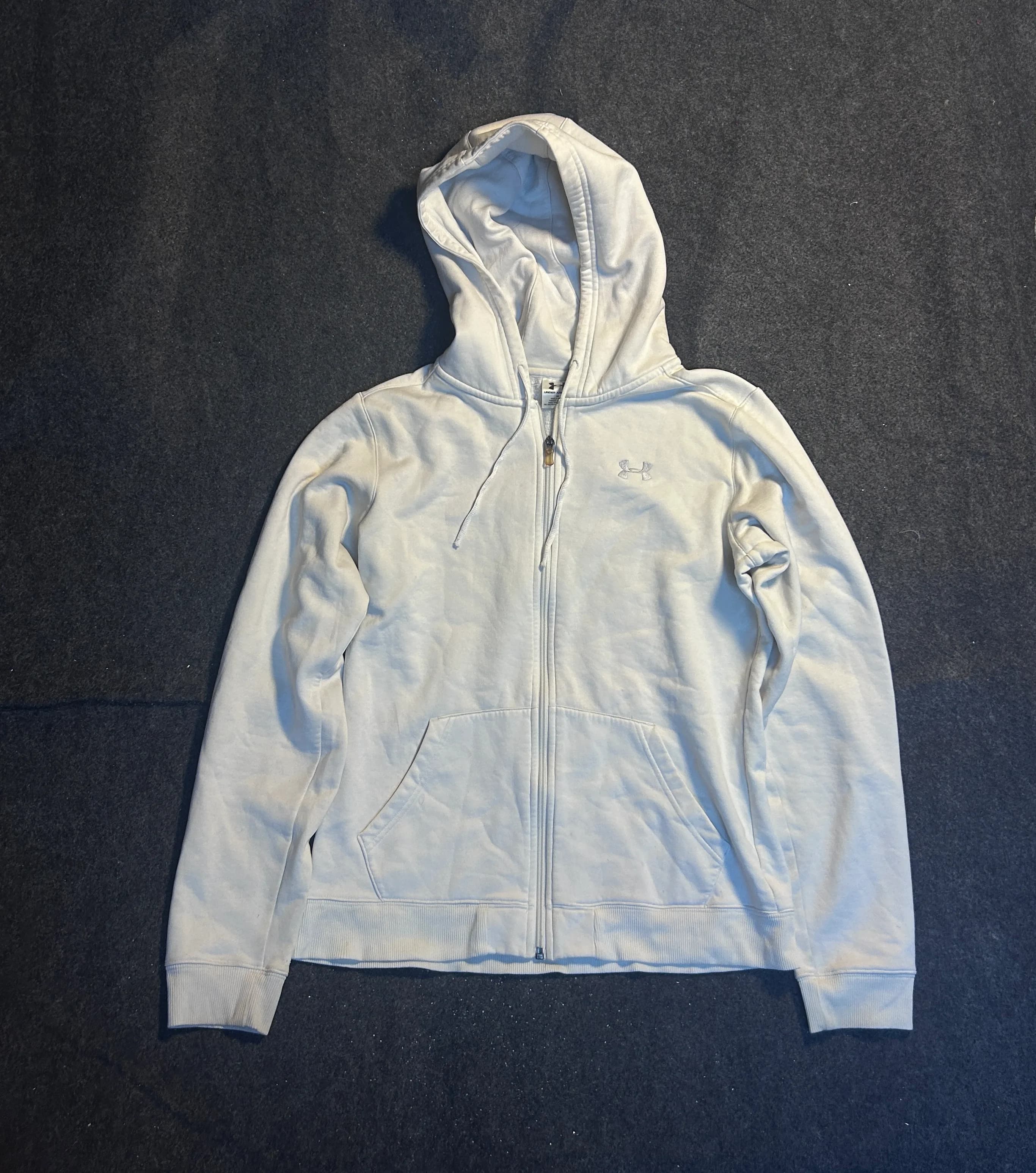 Under Armour White Full-Zip Fleece Hoodie – M