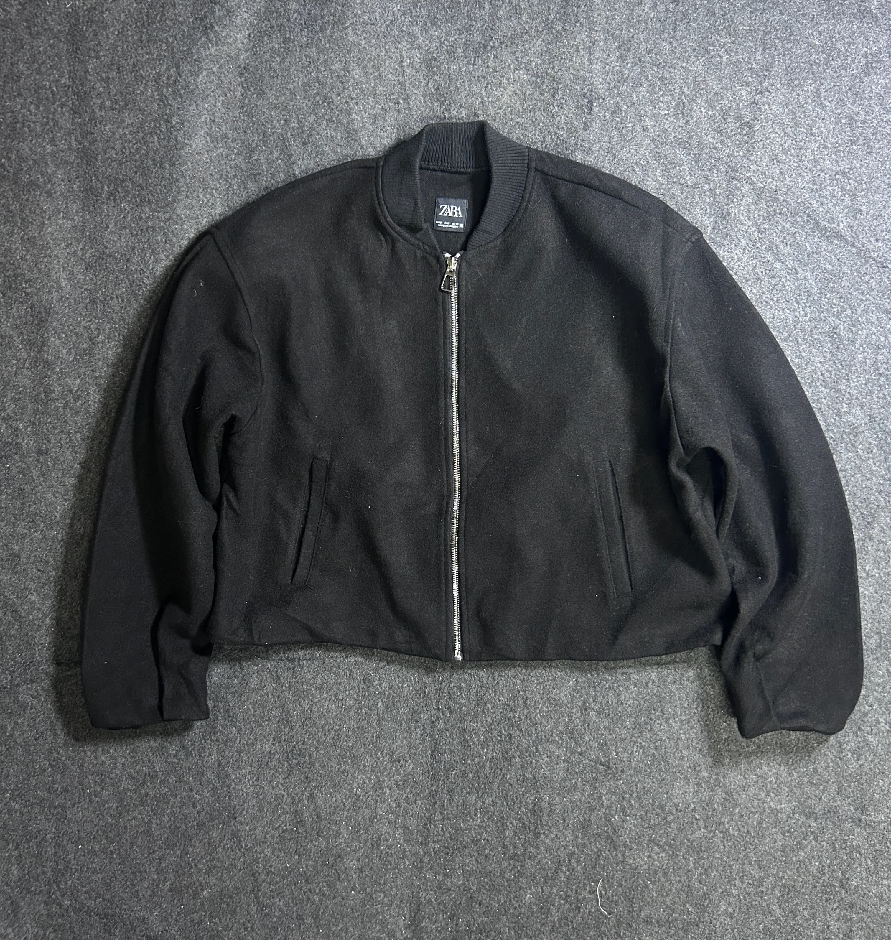 Zara Black Cropped women's Bomber Jacket