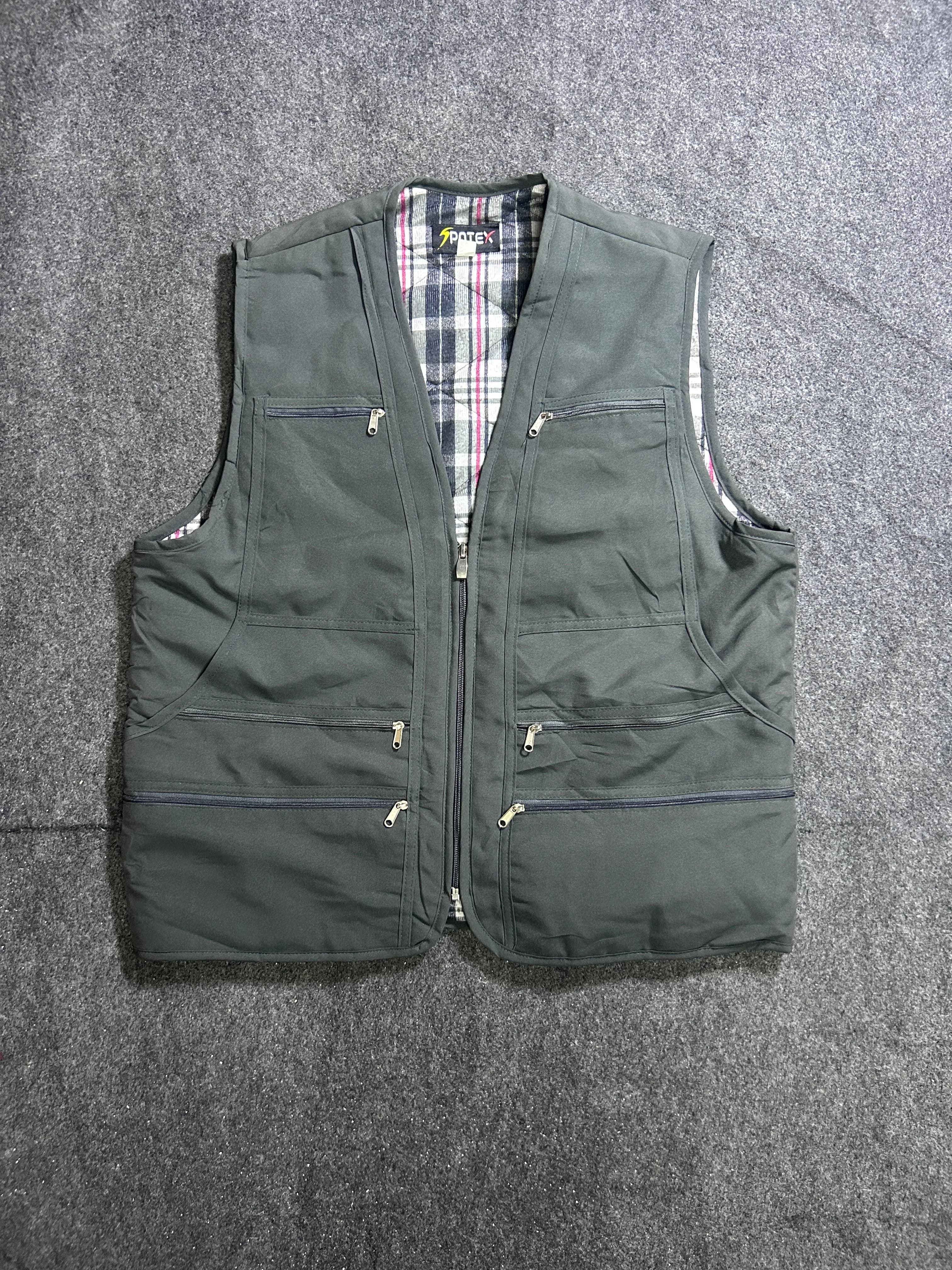 SPOTEX Multi-Pocket Utility Vest for Men Dark Grey-Green | L