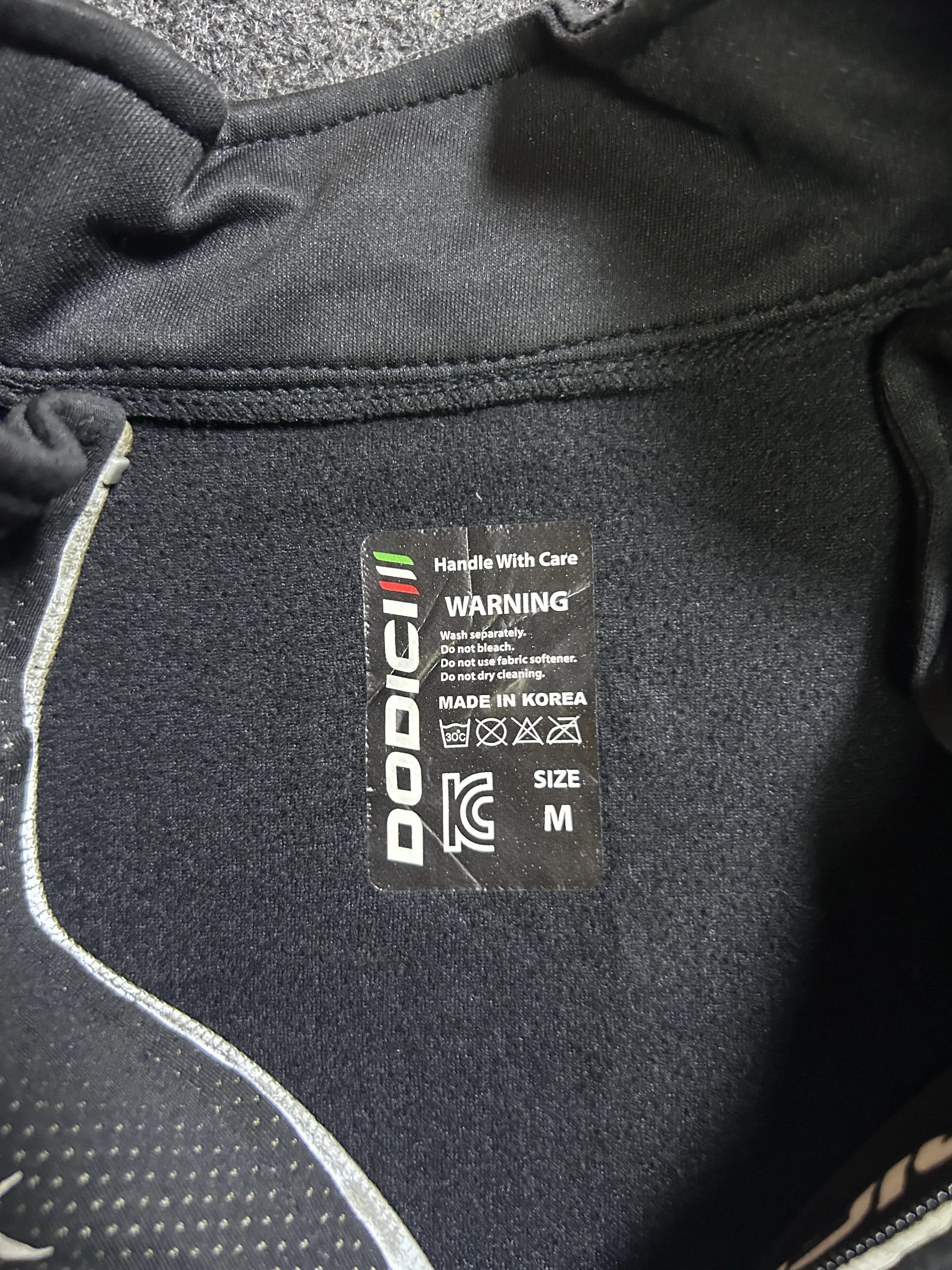 DODICI Riding Jacket Black Full Zip Long Sleeve Made in Korea M