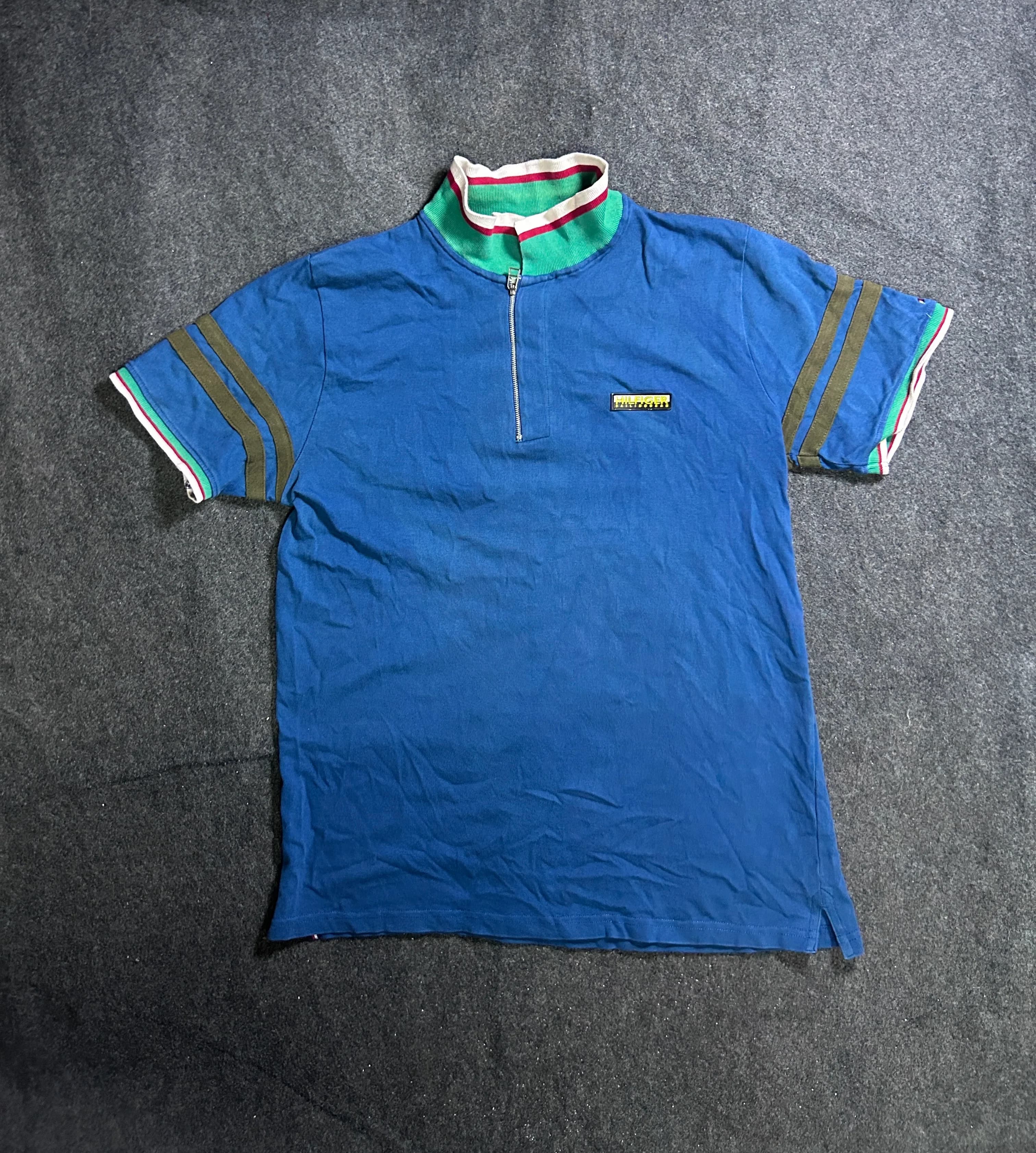 Vintage Tommy Hilfiger Sailing Gear Half-Zip Polo Shirt – Royal Blue L