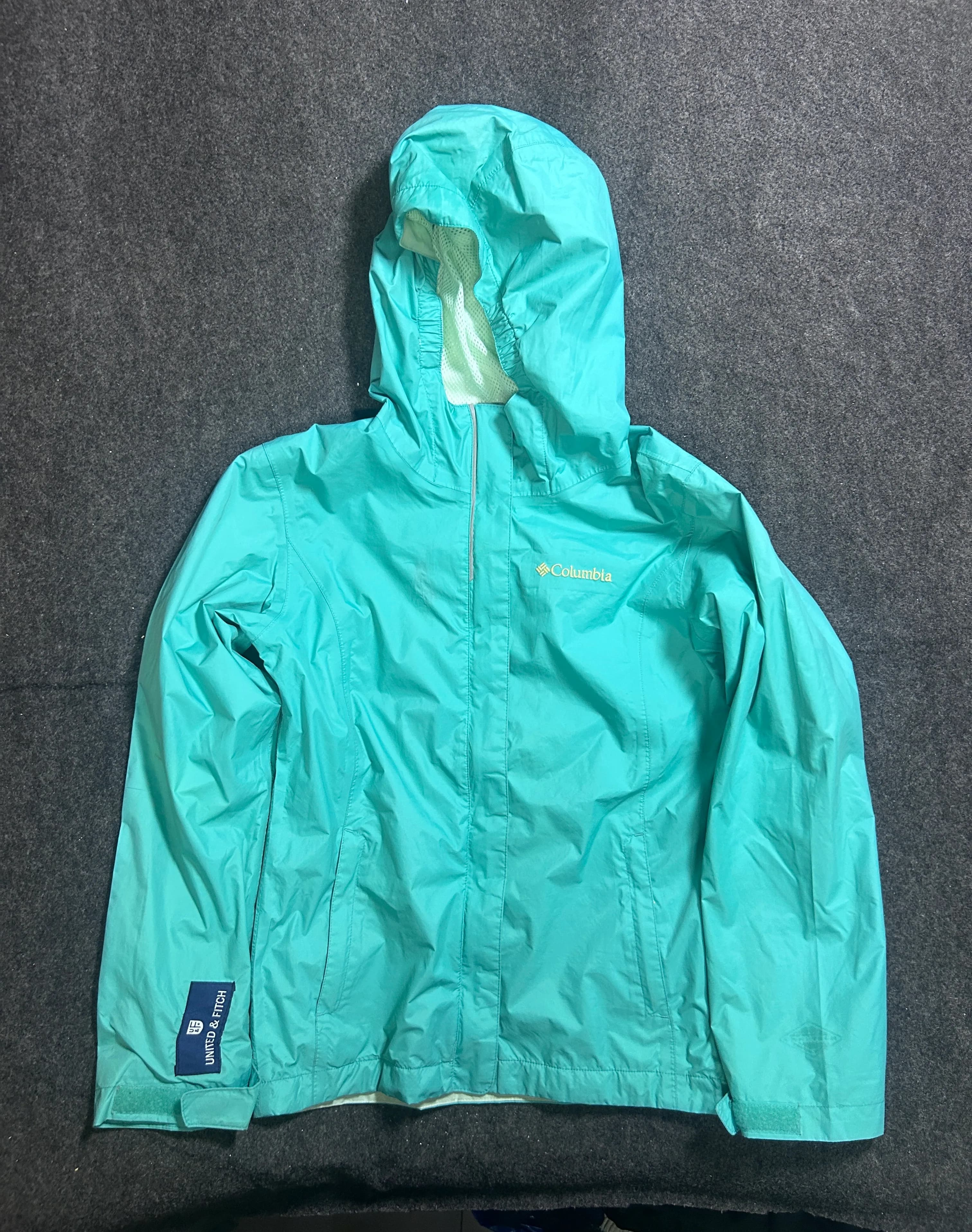 Columbia Women's Hooded Waterproof Windbreaker Rain Jacket - Seafoam Teal XS