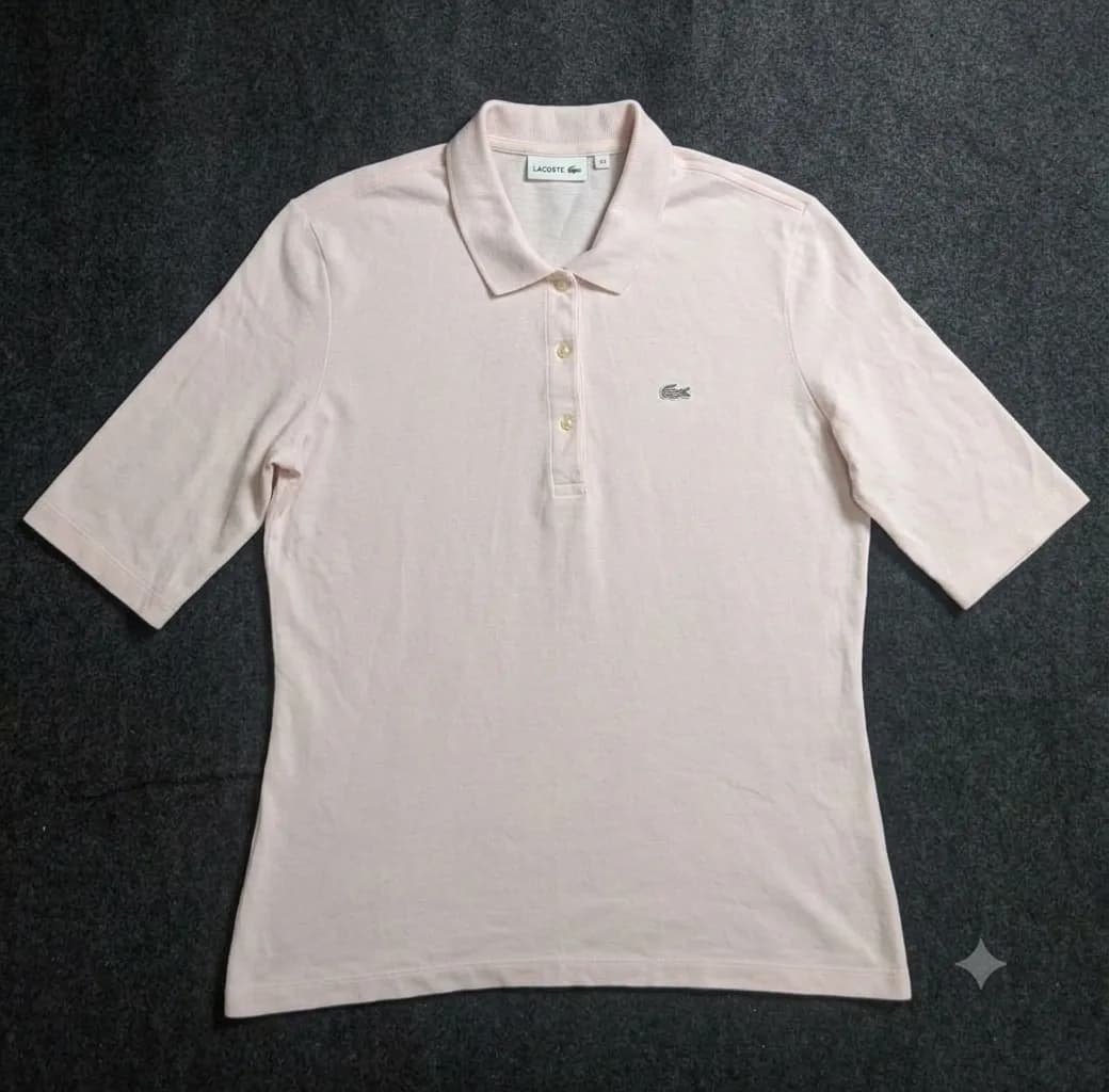 Lacoste Classic Light Pink 3/4 Sleeve Cotton Piqué Polo Shirt M