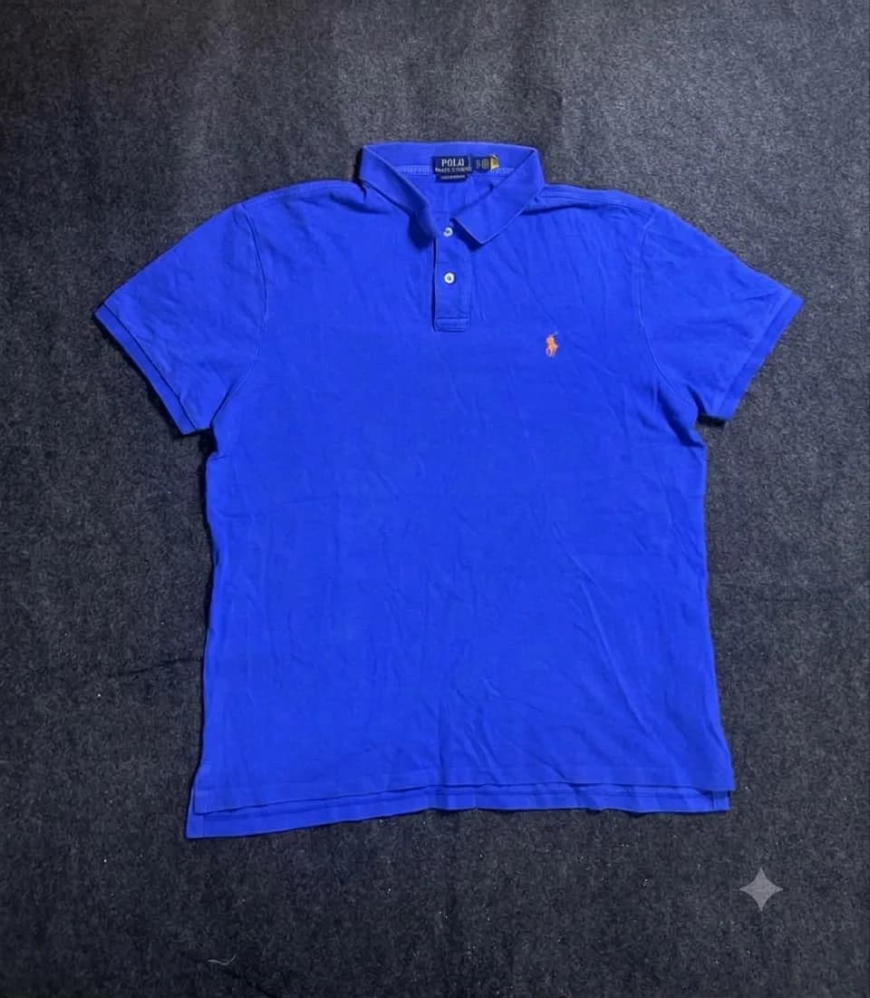 Polo Ralph Lauren Men's Royal Blue Custom Slim Fit Polo Shirt (Size XL)