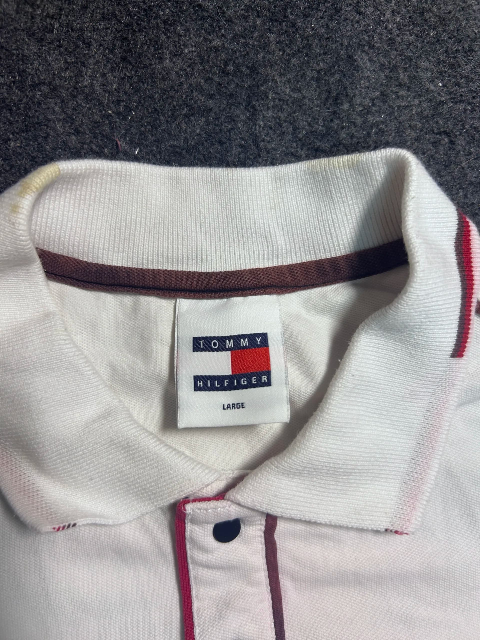 Tommy Hilfiger thrift polo shirt India close-up