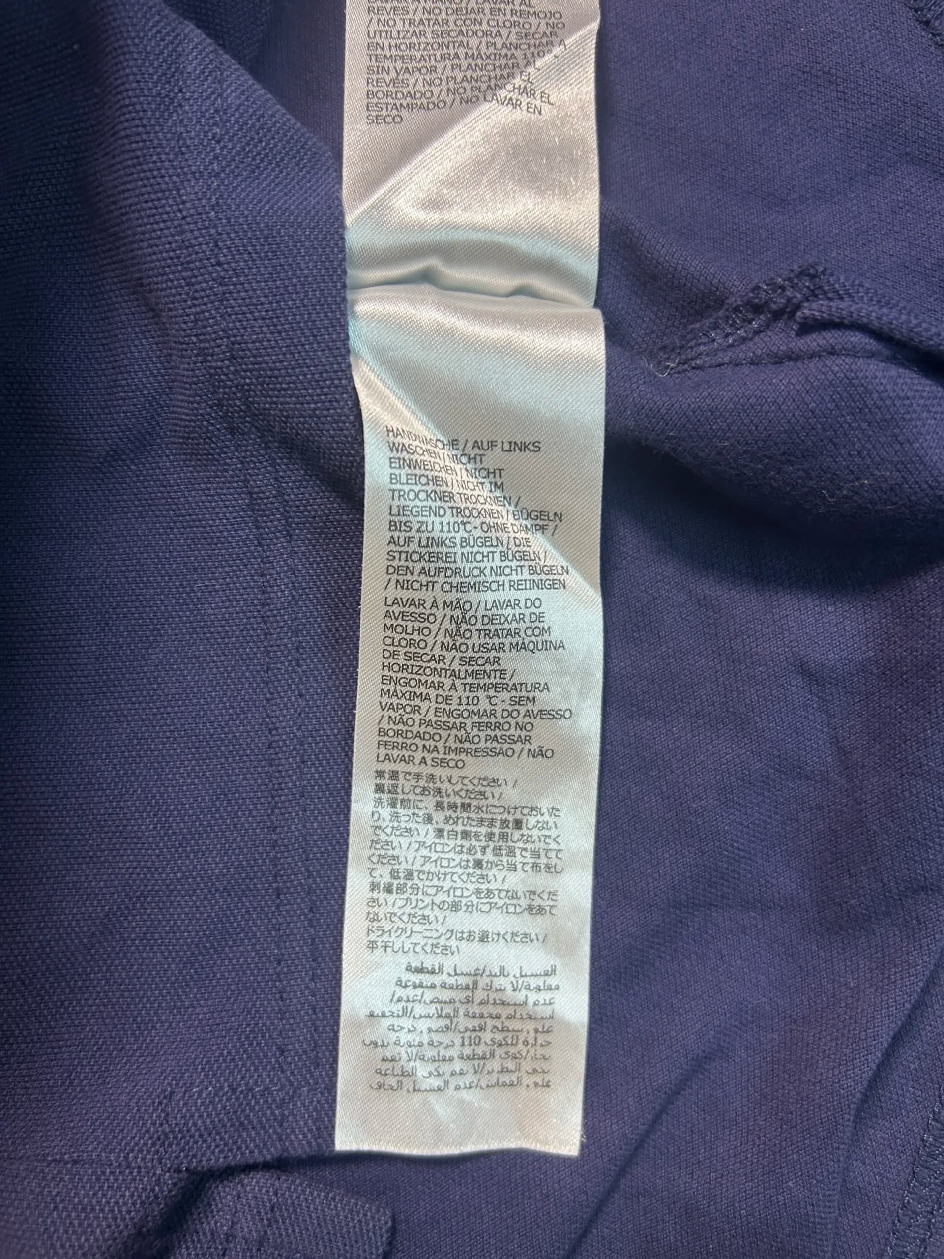 Branded thrift polo shirt India close-up