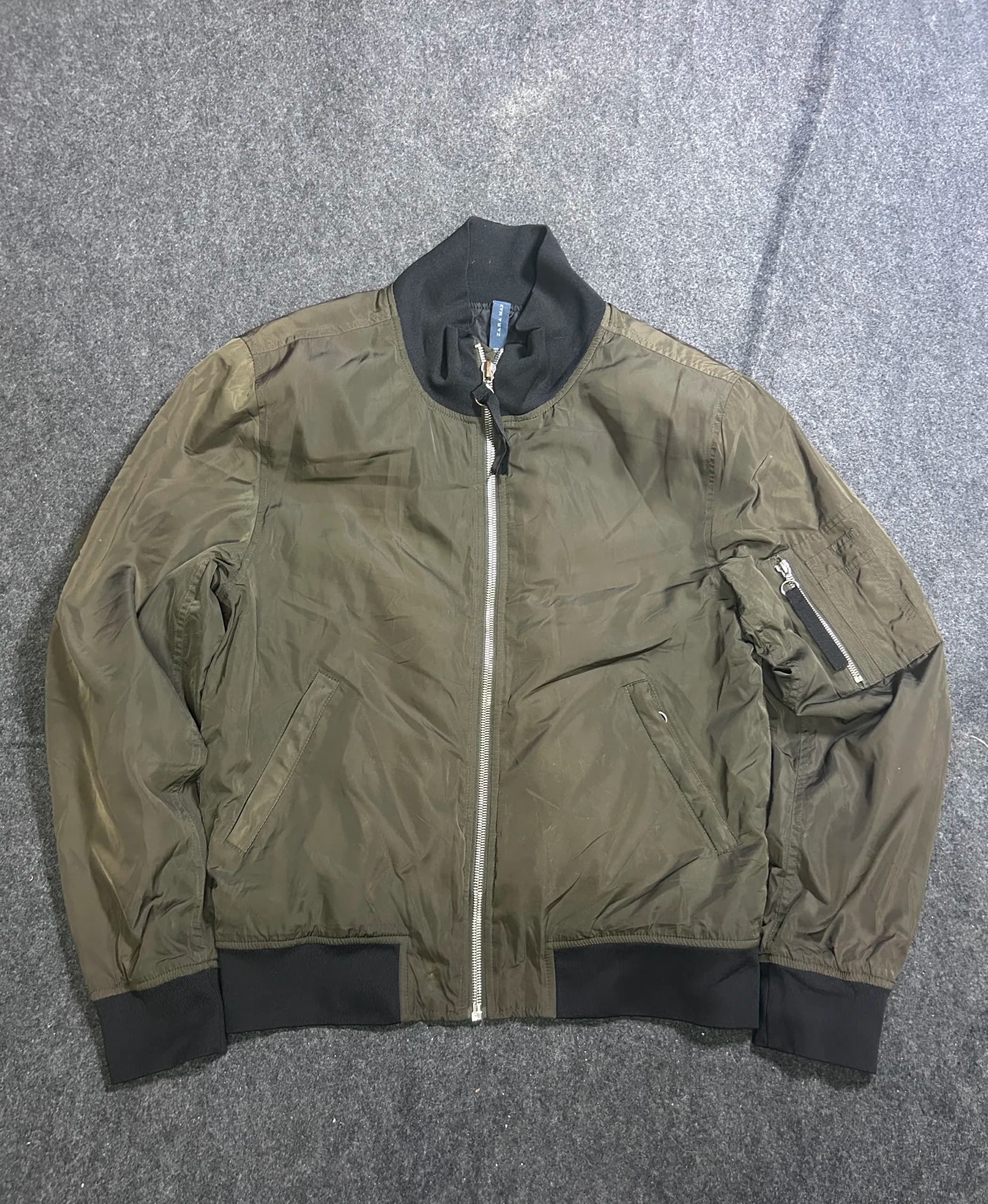 Zara thrift bomber jacket India back view