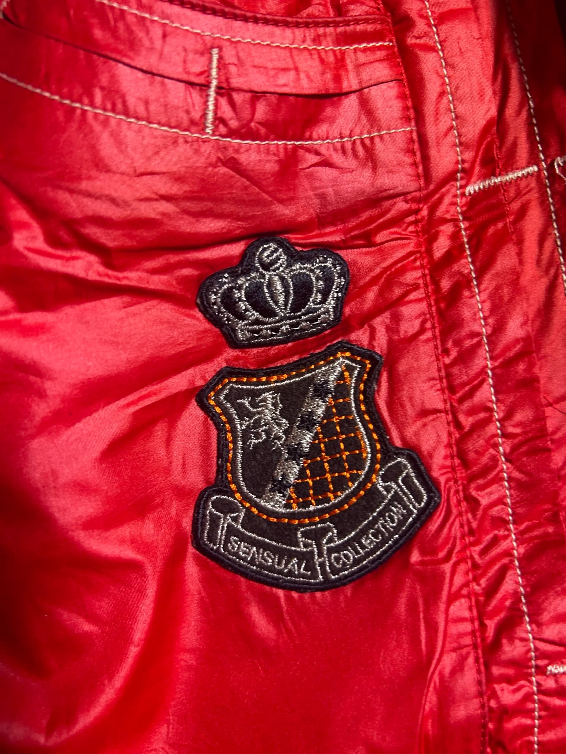 Branded thrift track pants India close-up