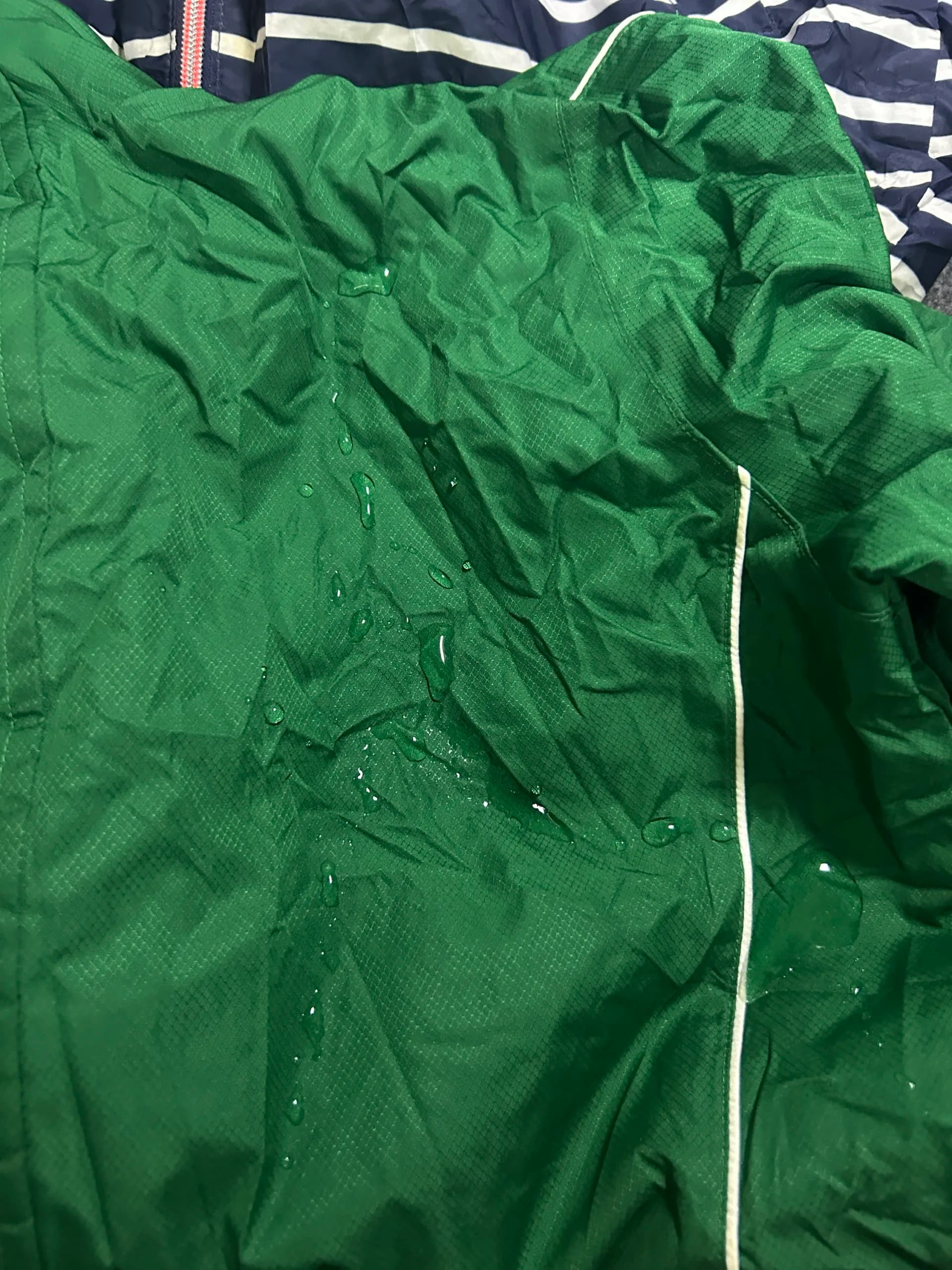 Branded thrift windbreaker jacket India close-up