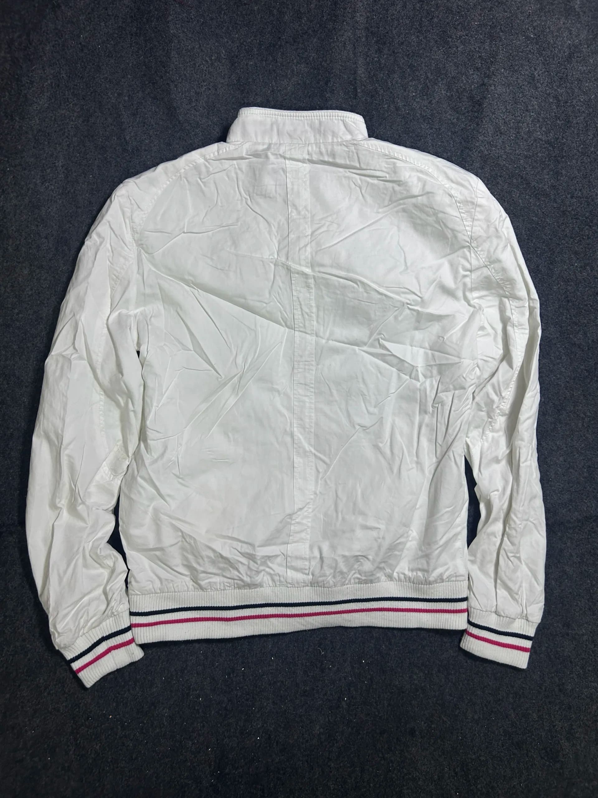 Branded thrift bomber jacket India detail view