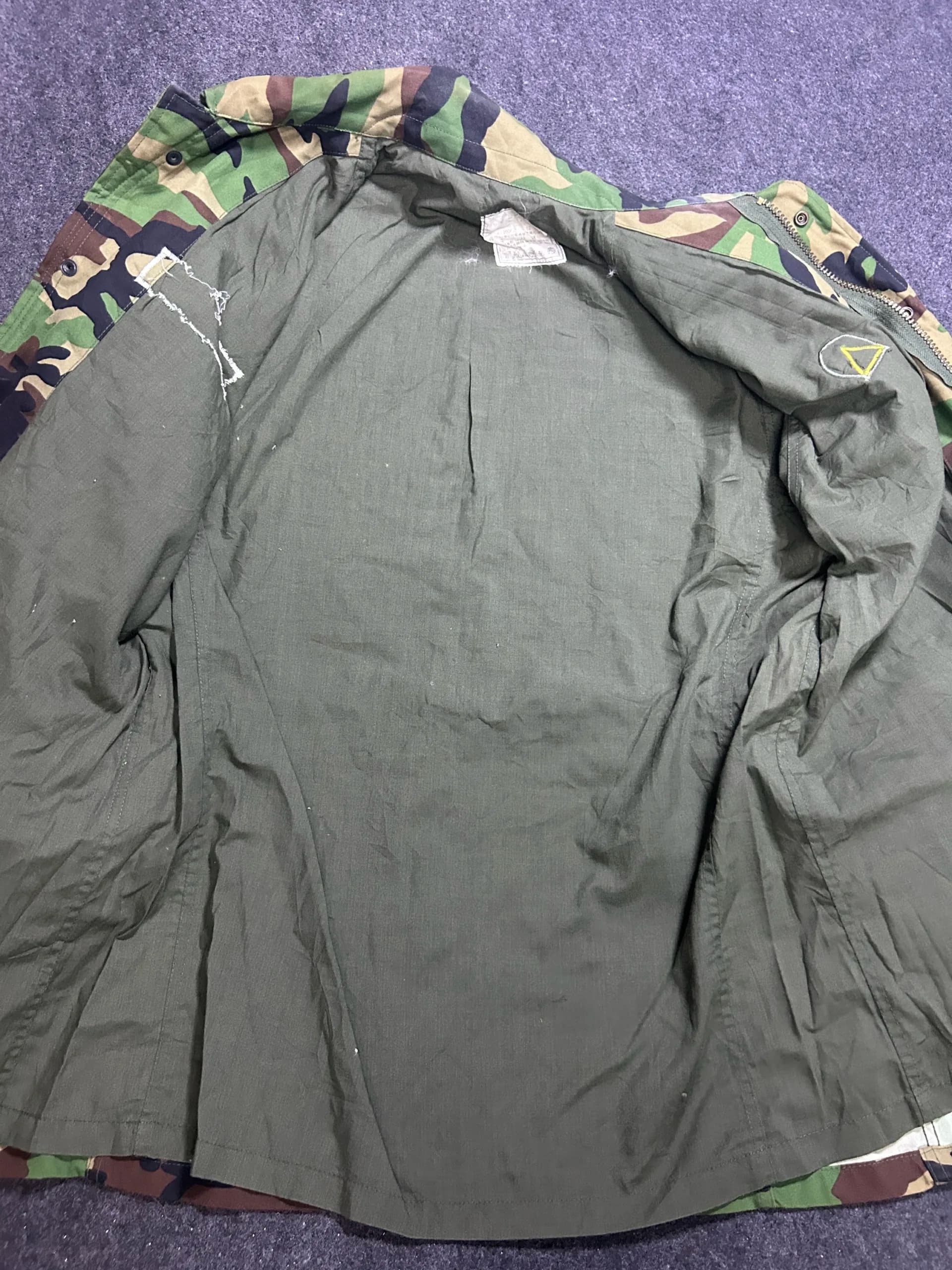 Branded thrift jacket India close-up