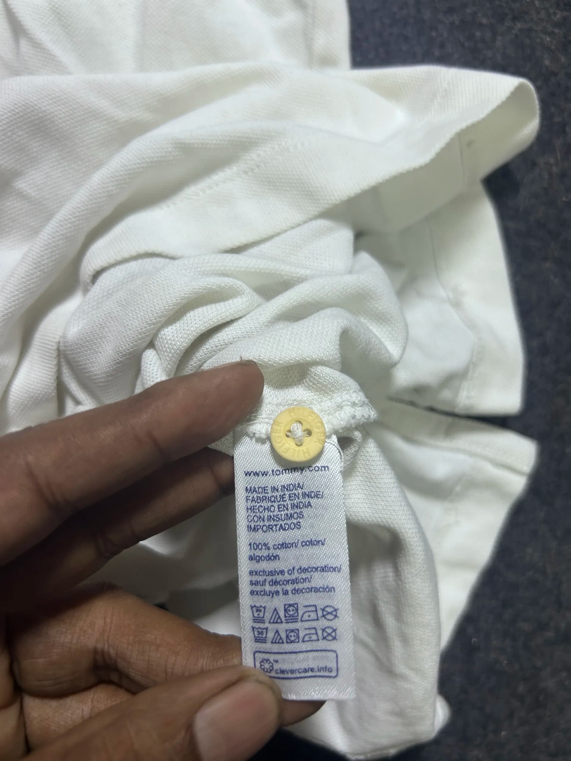 Tommy Hilfiger thrift polo shirt India close-up