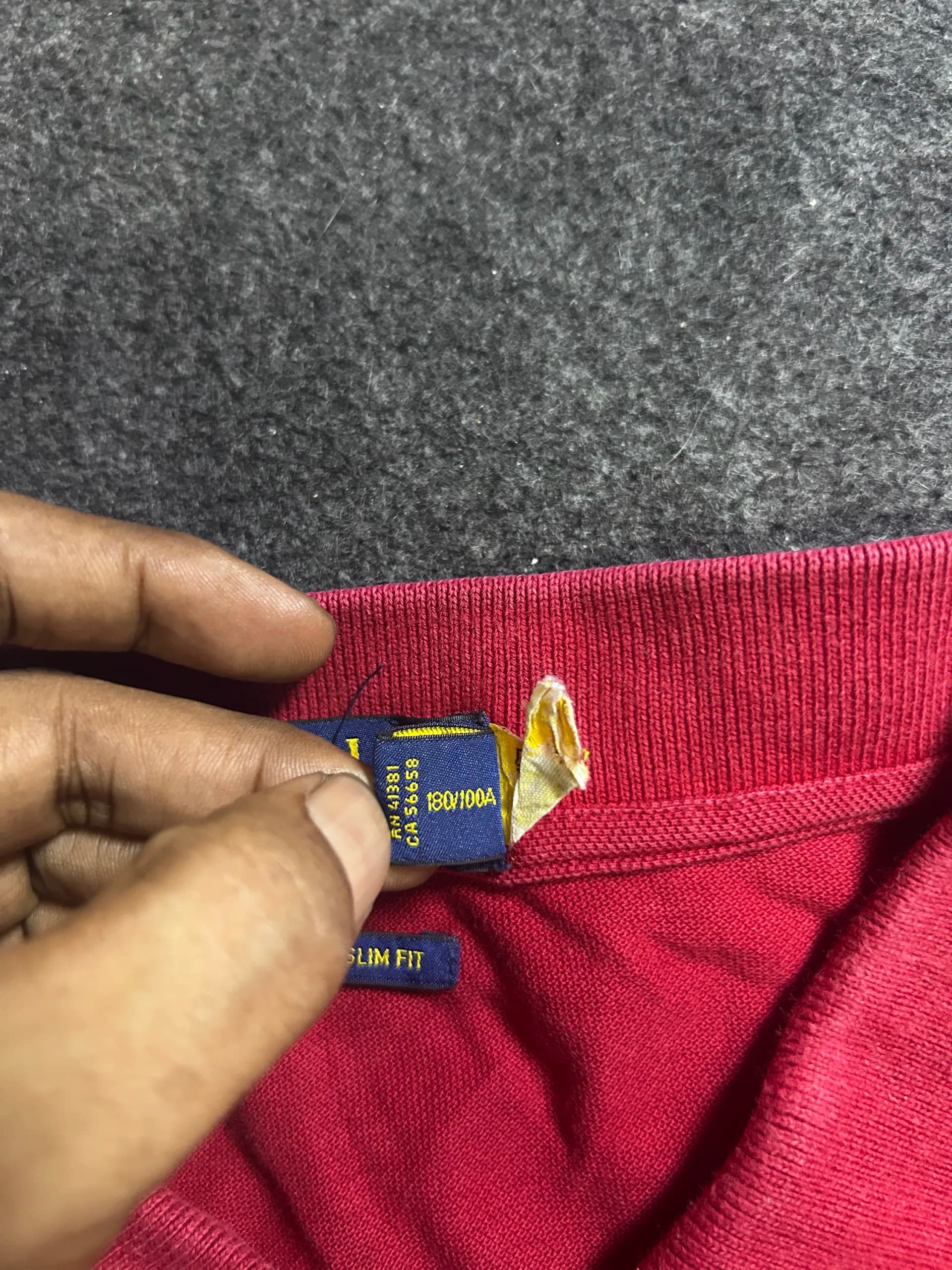 Ralph Lauren thrift polo shirt India close-up