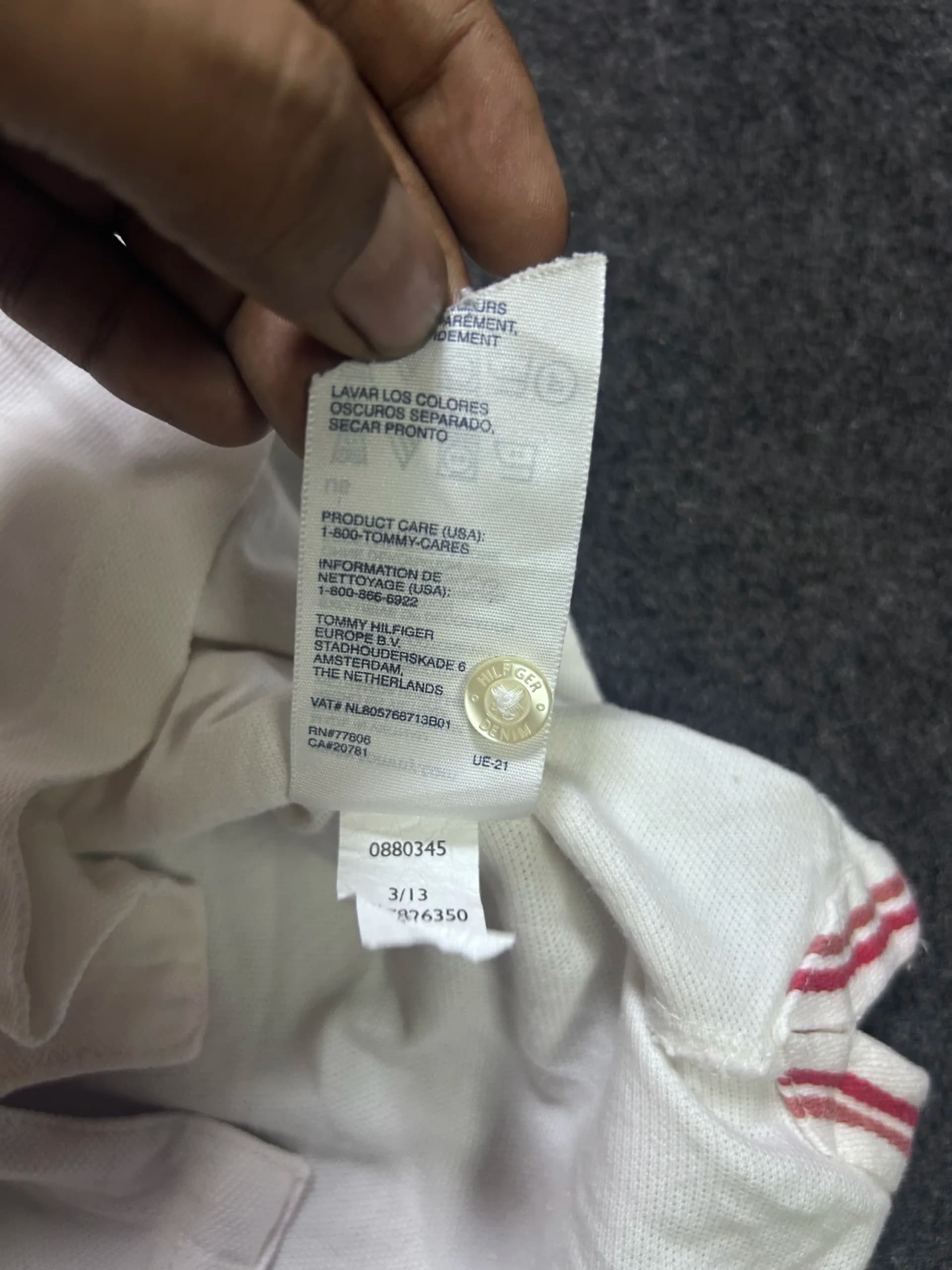 Tommy Hilfiger thrift polo shirt India close-up