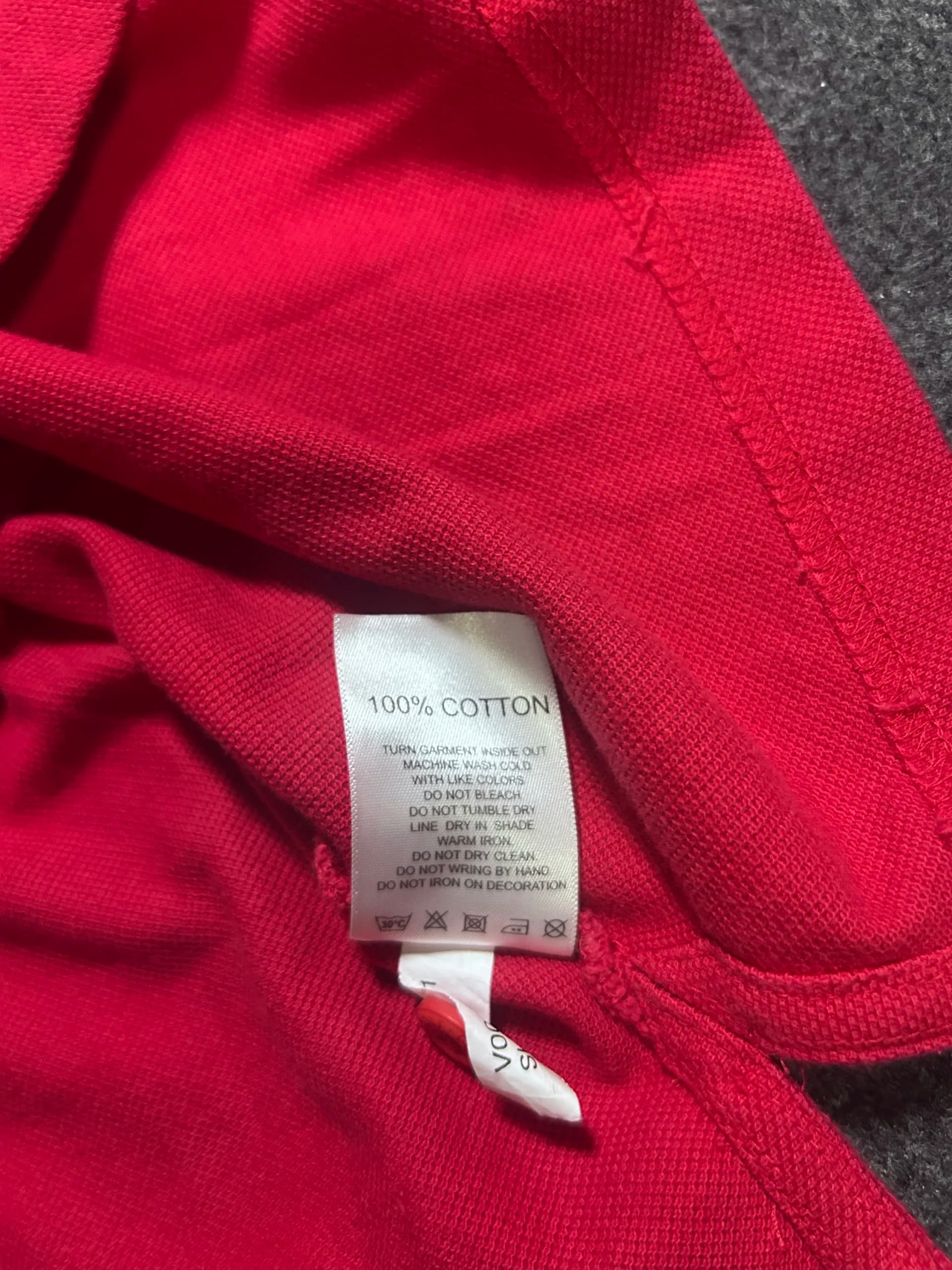 Branded thrift polo shirt India close-up