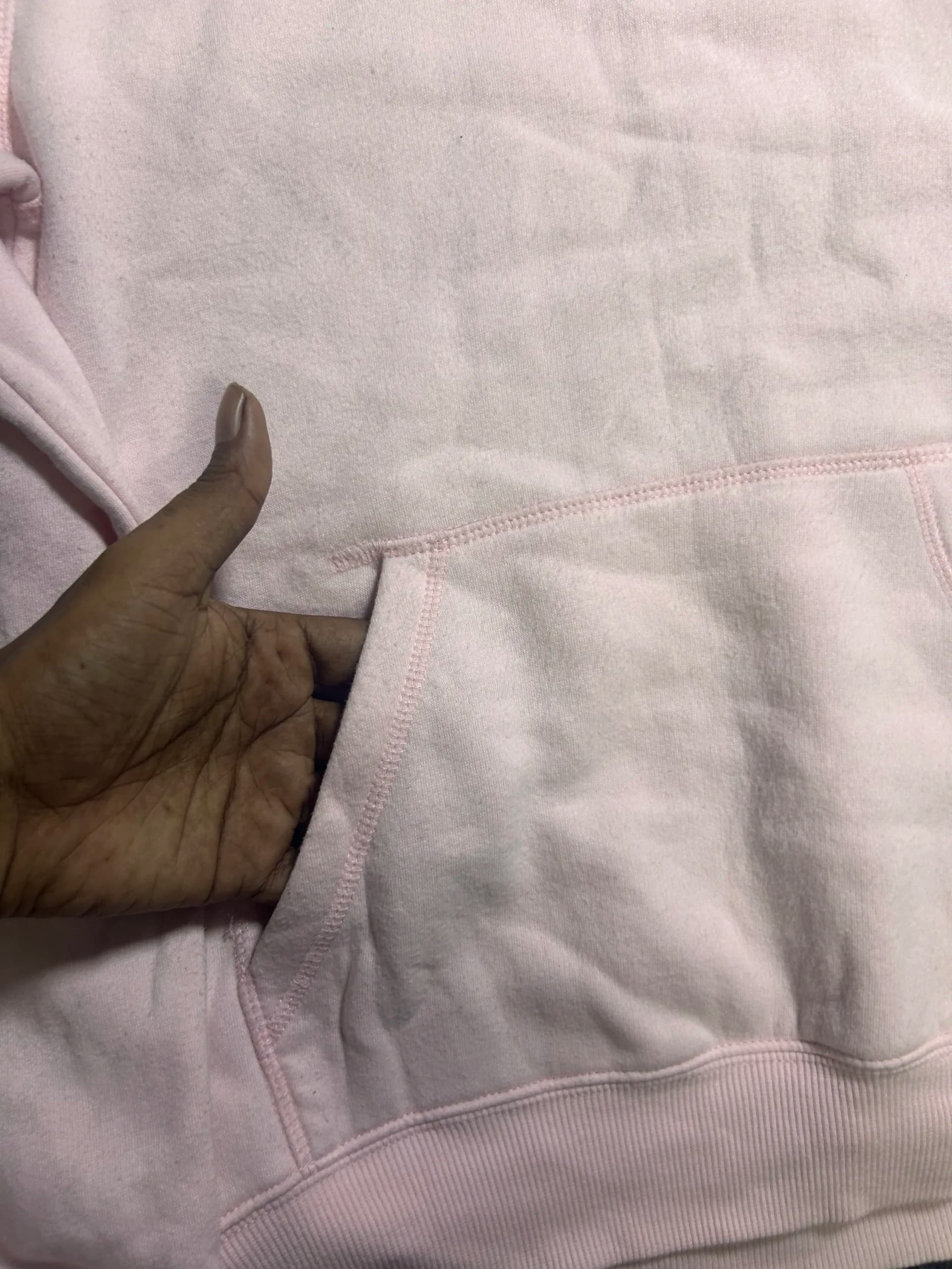 Branded thrift fleece jacket India close-up