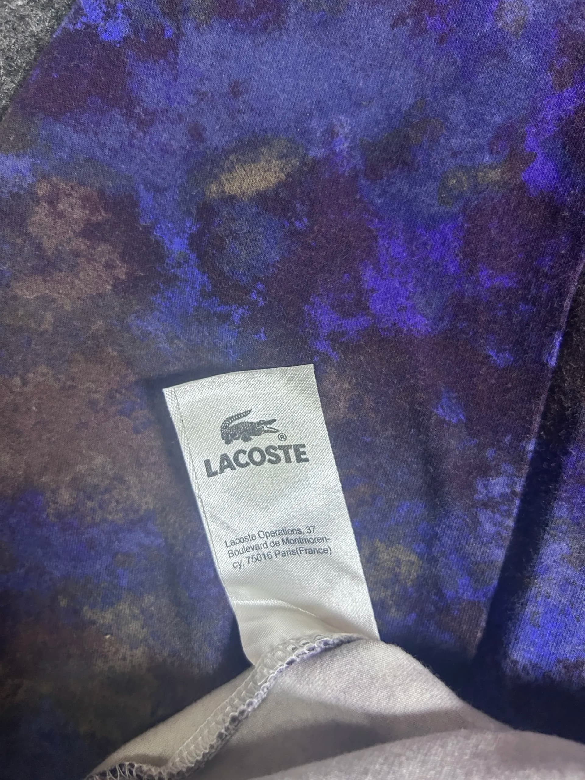 Lacoste thrift t-shirt India close-up