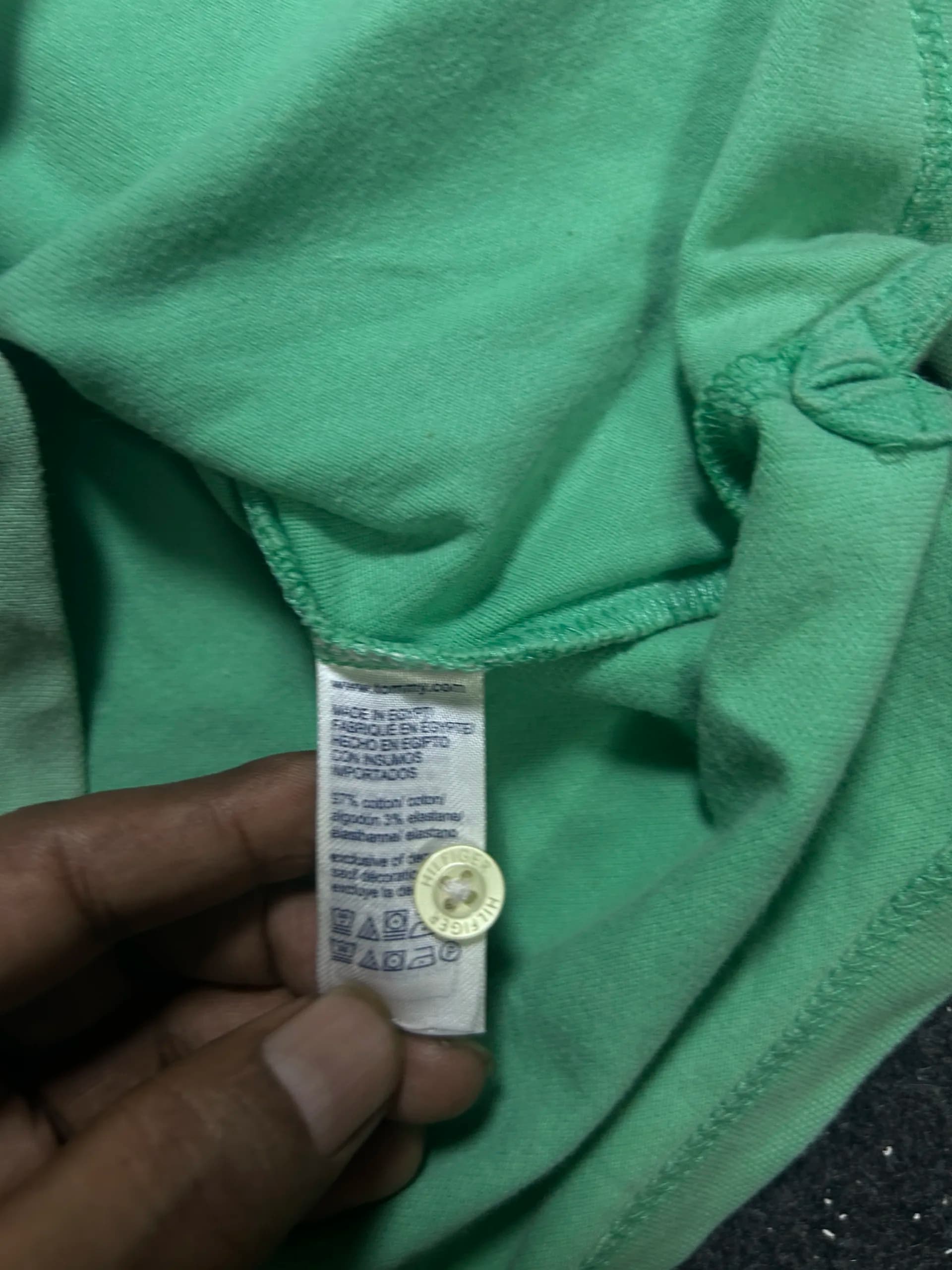 Tommy Hilfiger thrift polo shirt India close-up