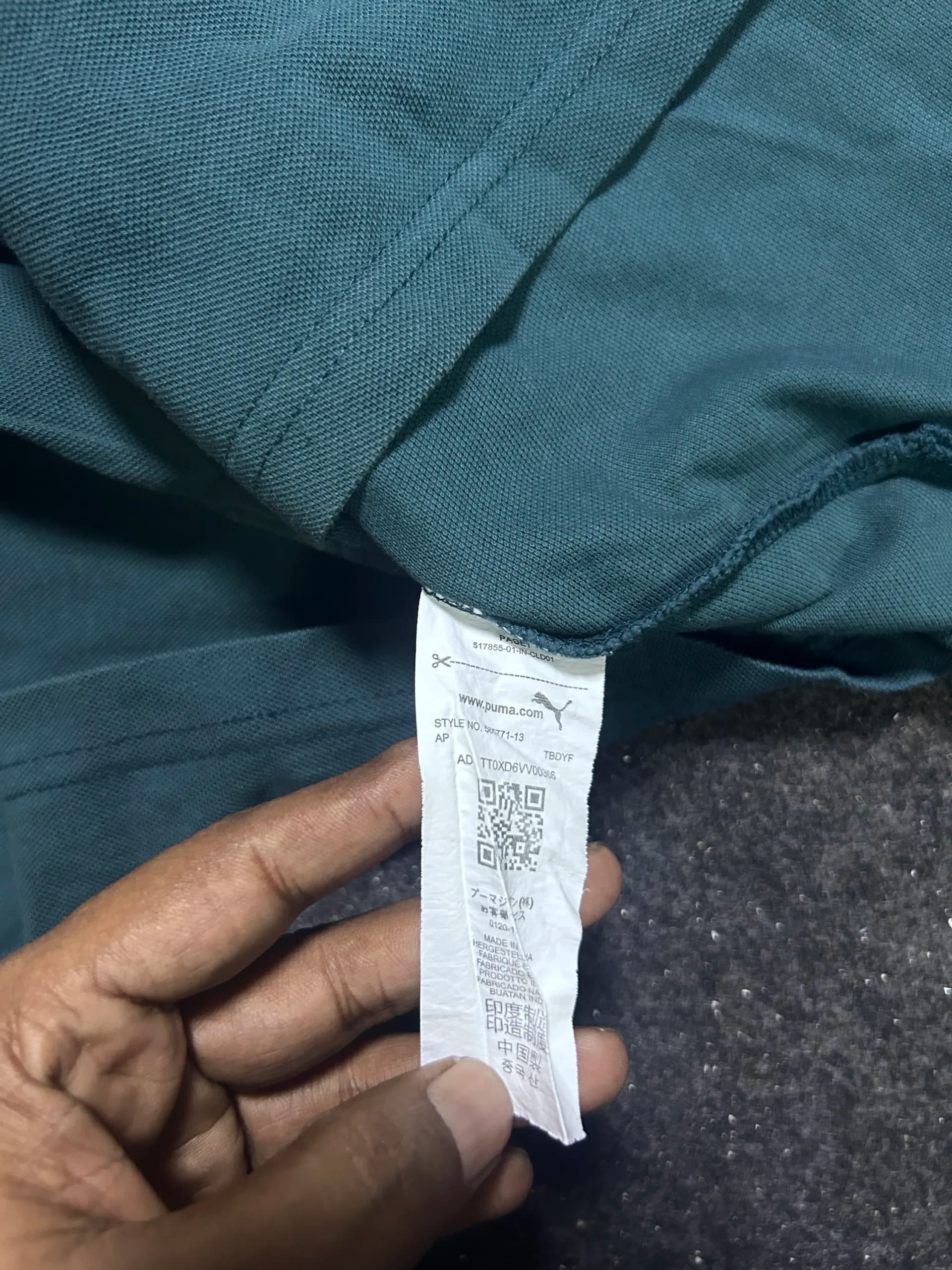 Puma thrift polo shirt India close-up