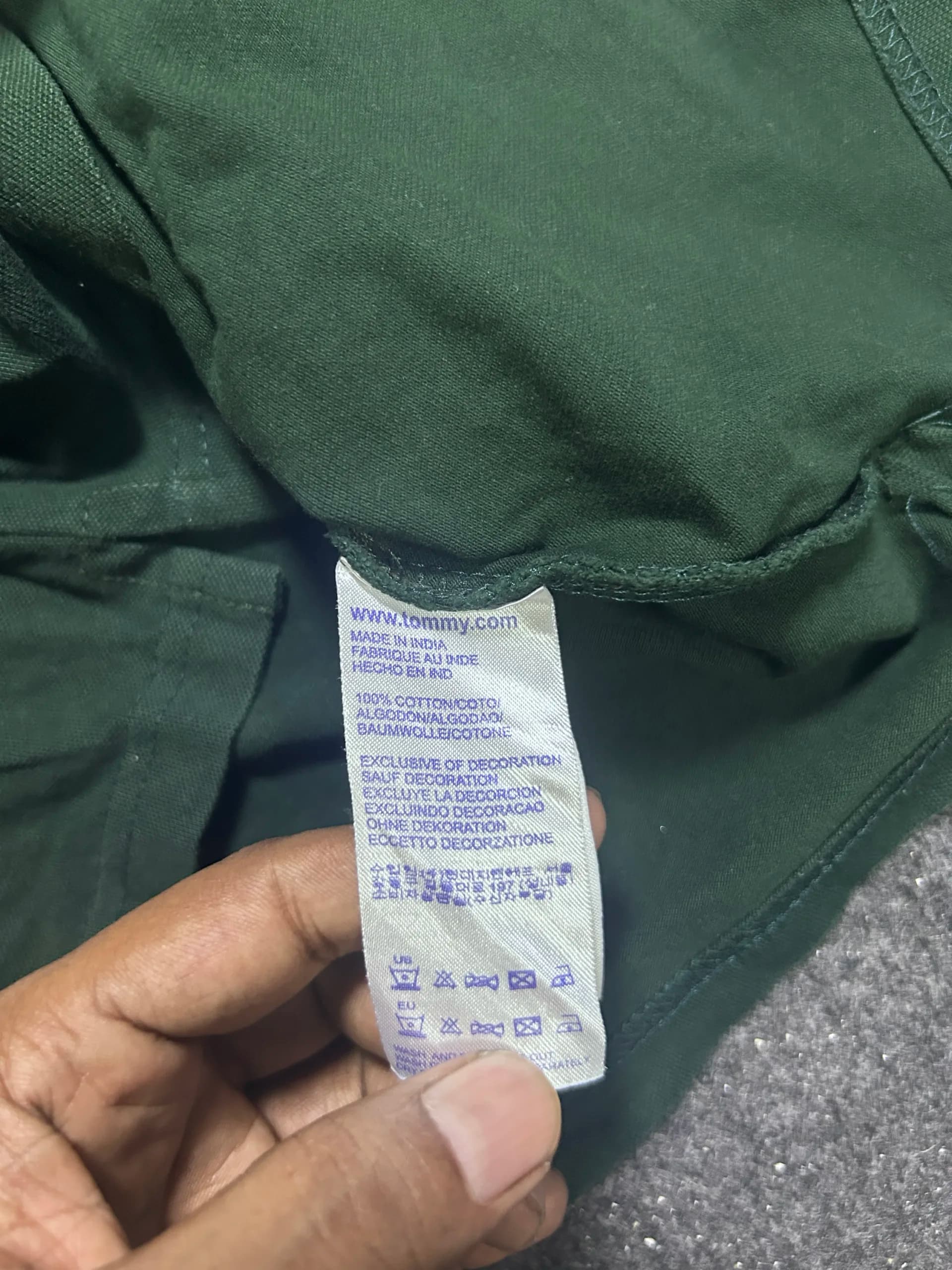Tommy Hilfiger thrift polo shirt India close-up