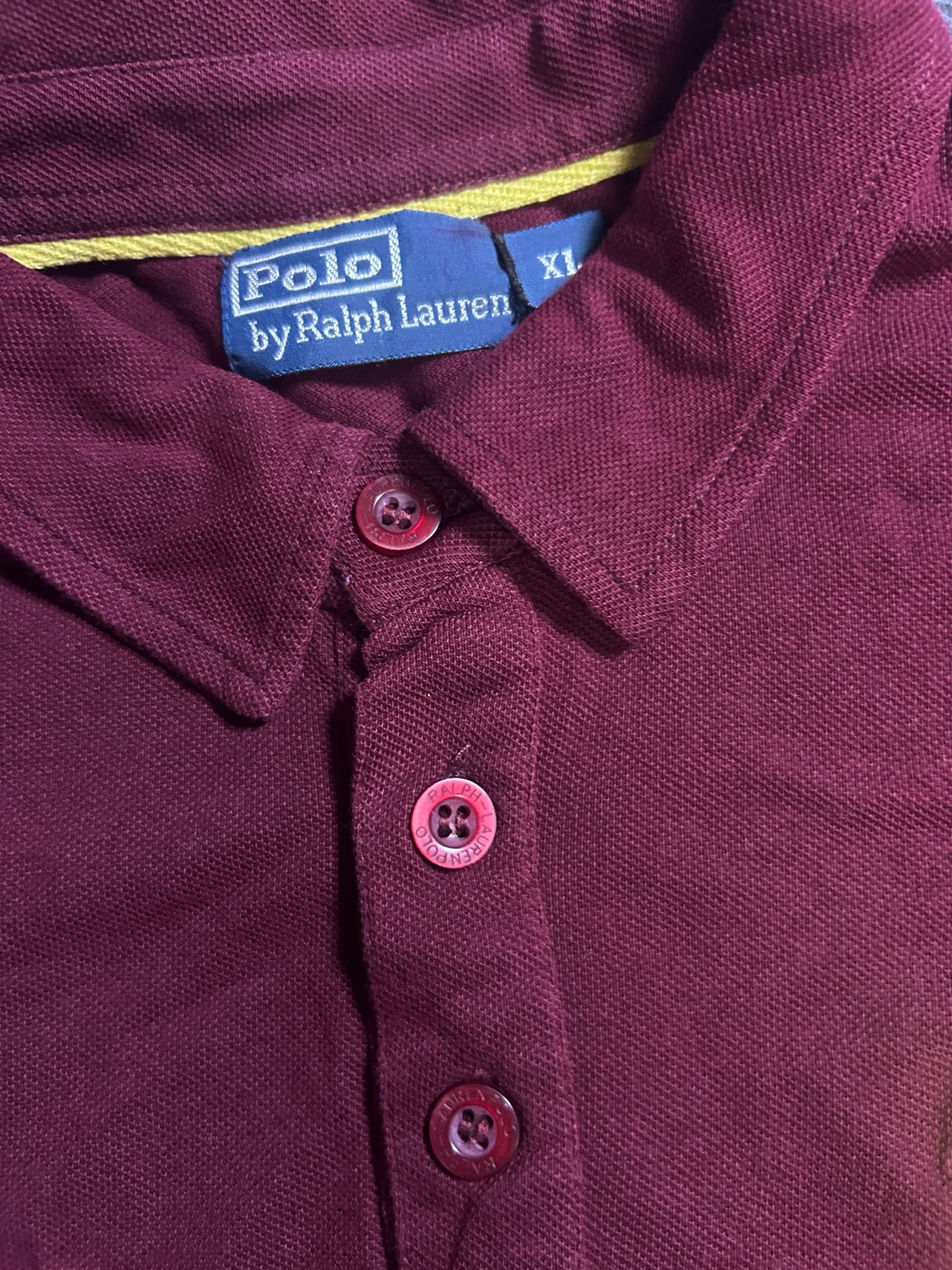 Ralph Lauren thrift polo shirt India close-up