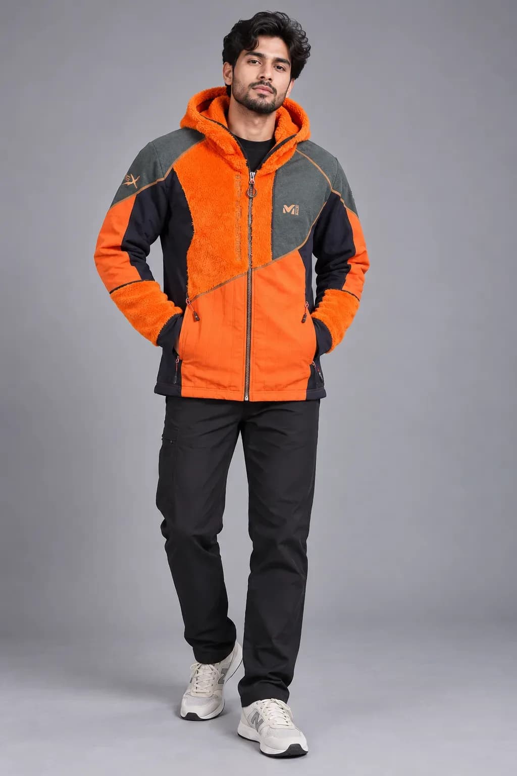 Millet Polartec Thermal Pro Fleece Hoodie Jacket Orange & Black